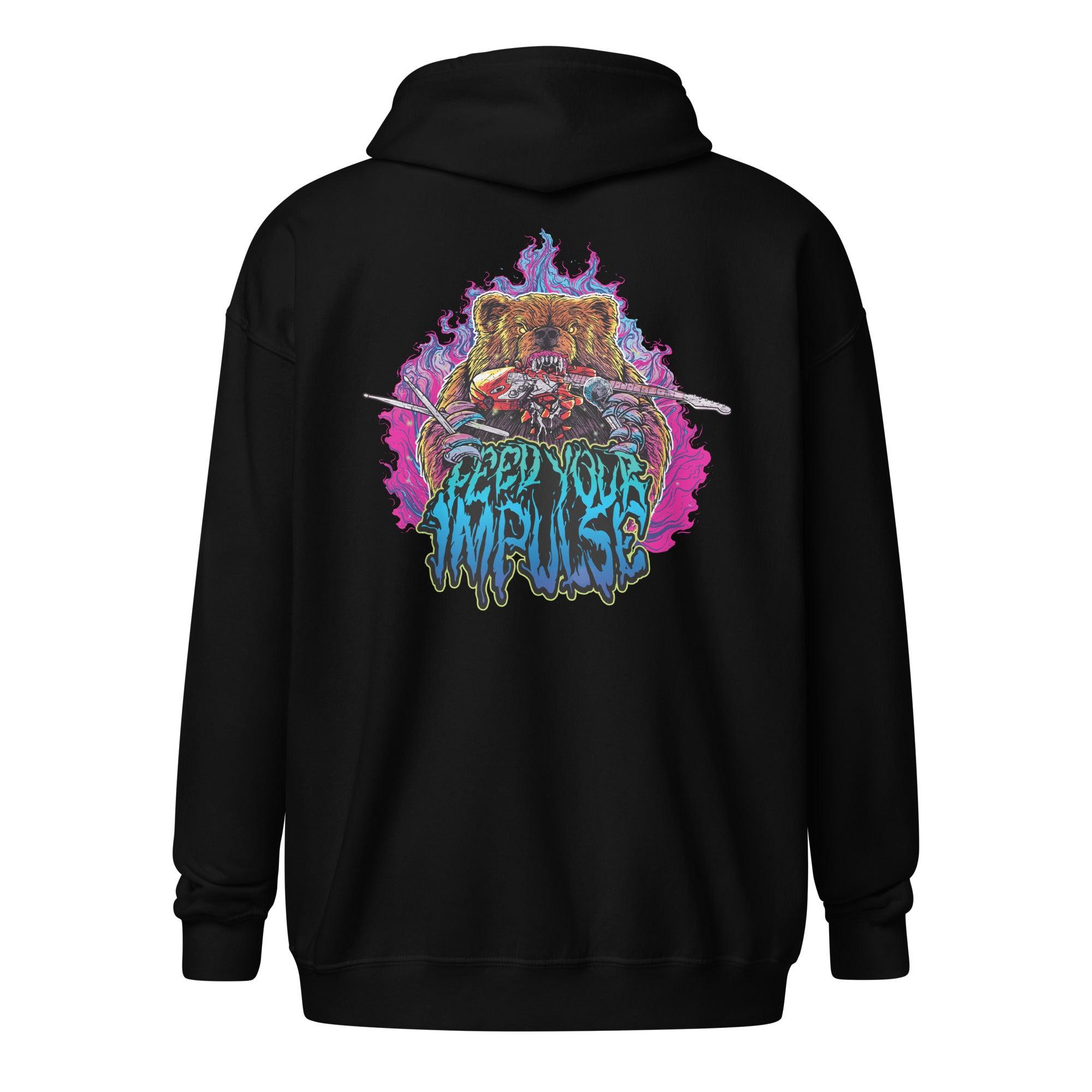 Feed Your Impulse Grizzly Zip Hoodie - Impulse Music Co.