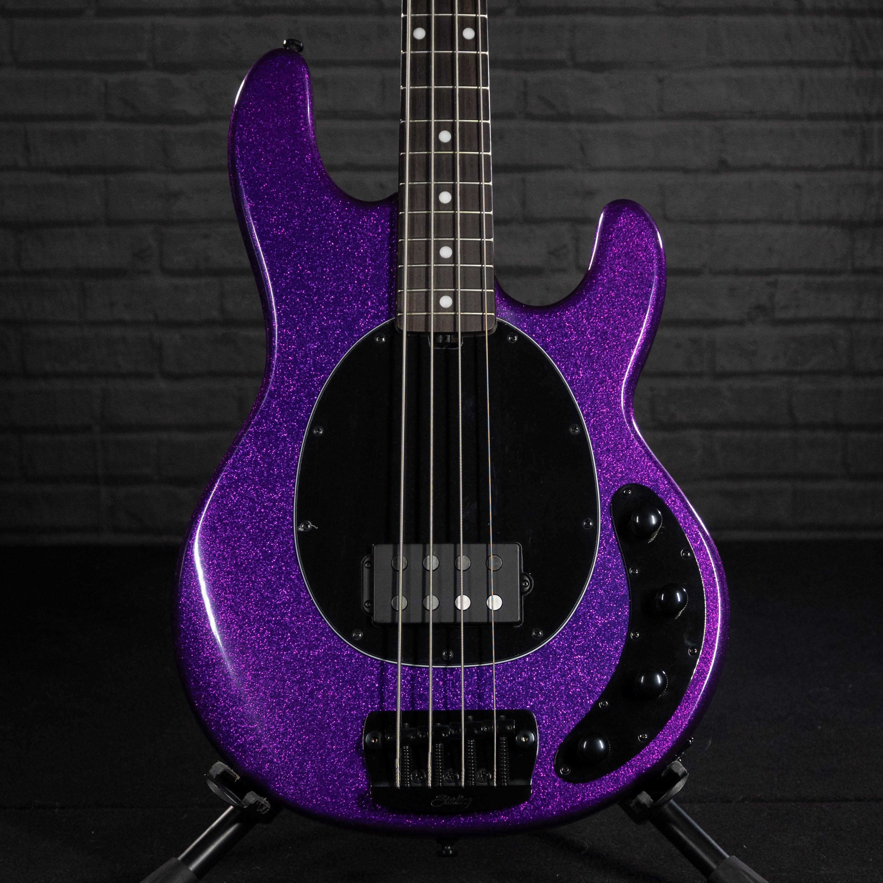 Sterling by Music Man StingRay Ray34 Electric Bass Guitar (Purple Sparkle) - Impulse Music Co.