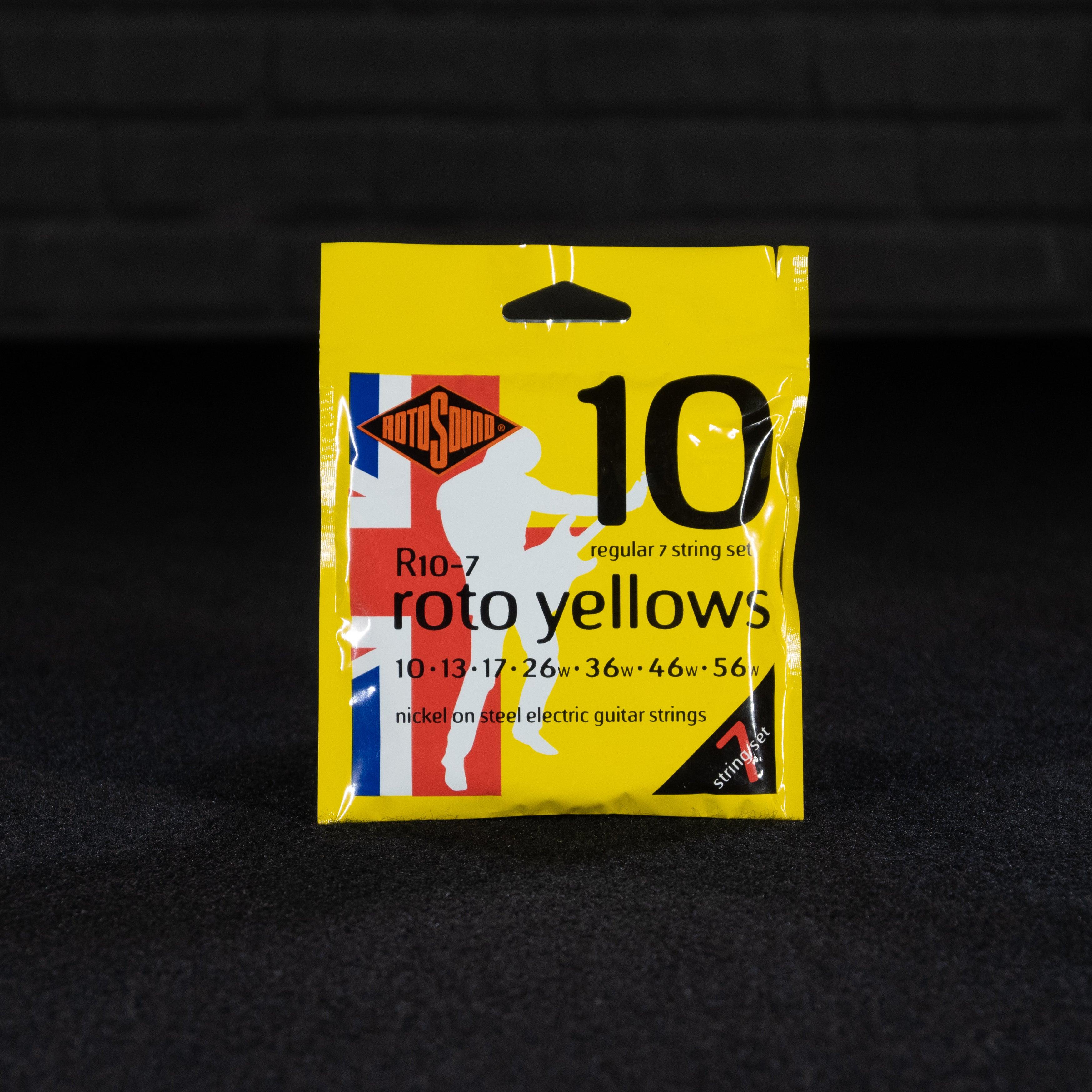 Rotosound Roto Yellows R10-7 7-String 10-56 Electric Guitar Strings - Impulse Music Co.