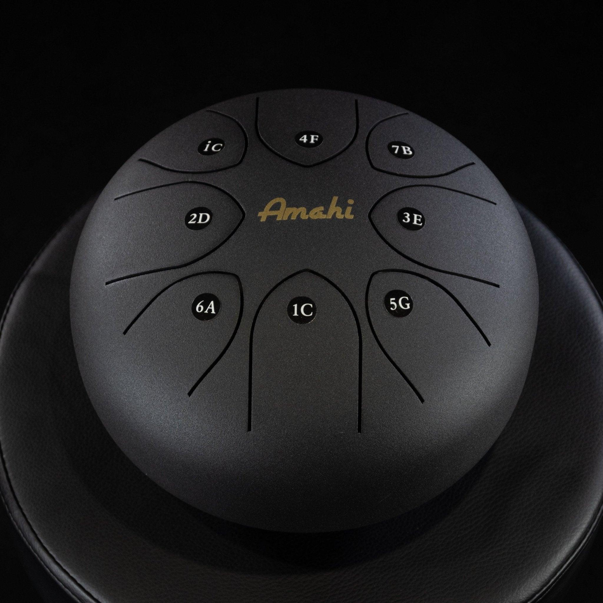 Amahi 8" Steel Tongue Drum (Black) - Impulse Music Co.