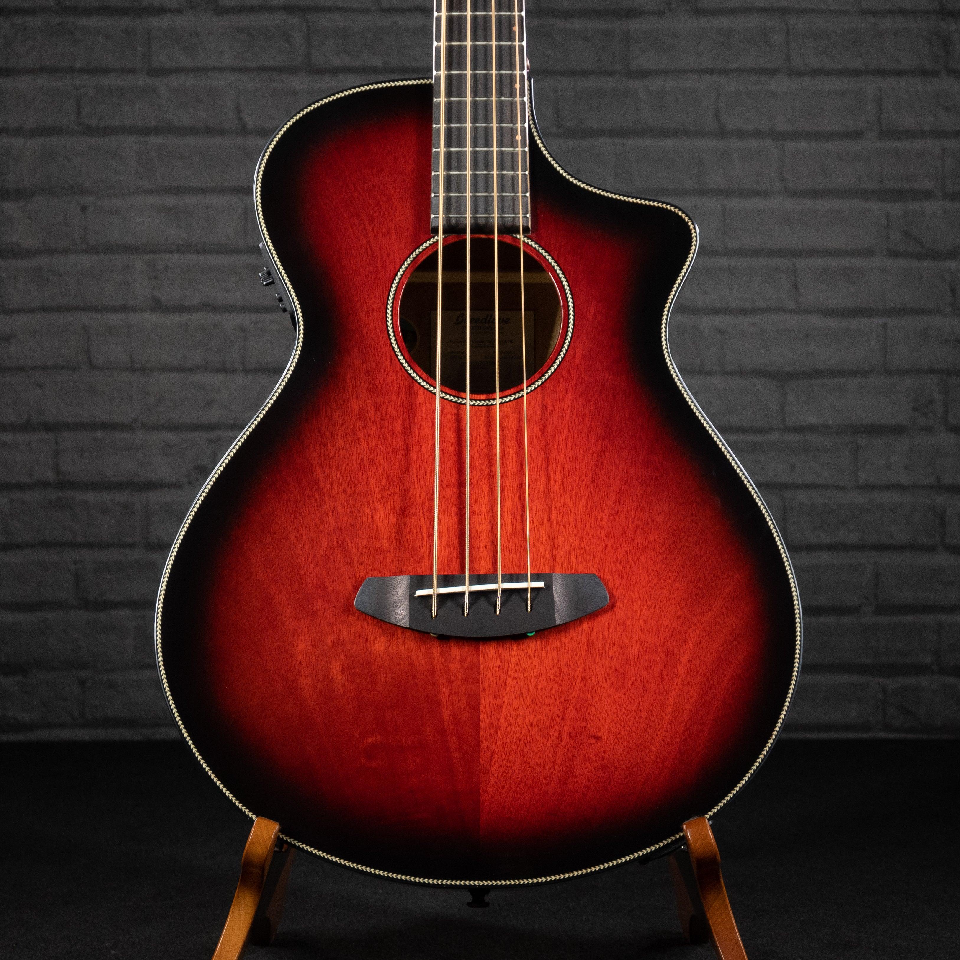 Breedlove ECO Pursuit Exotic S Concert CE Acoustic Bass Guitar (Sunset Burst Myrtlewood) - Impulse Music Co.