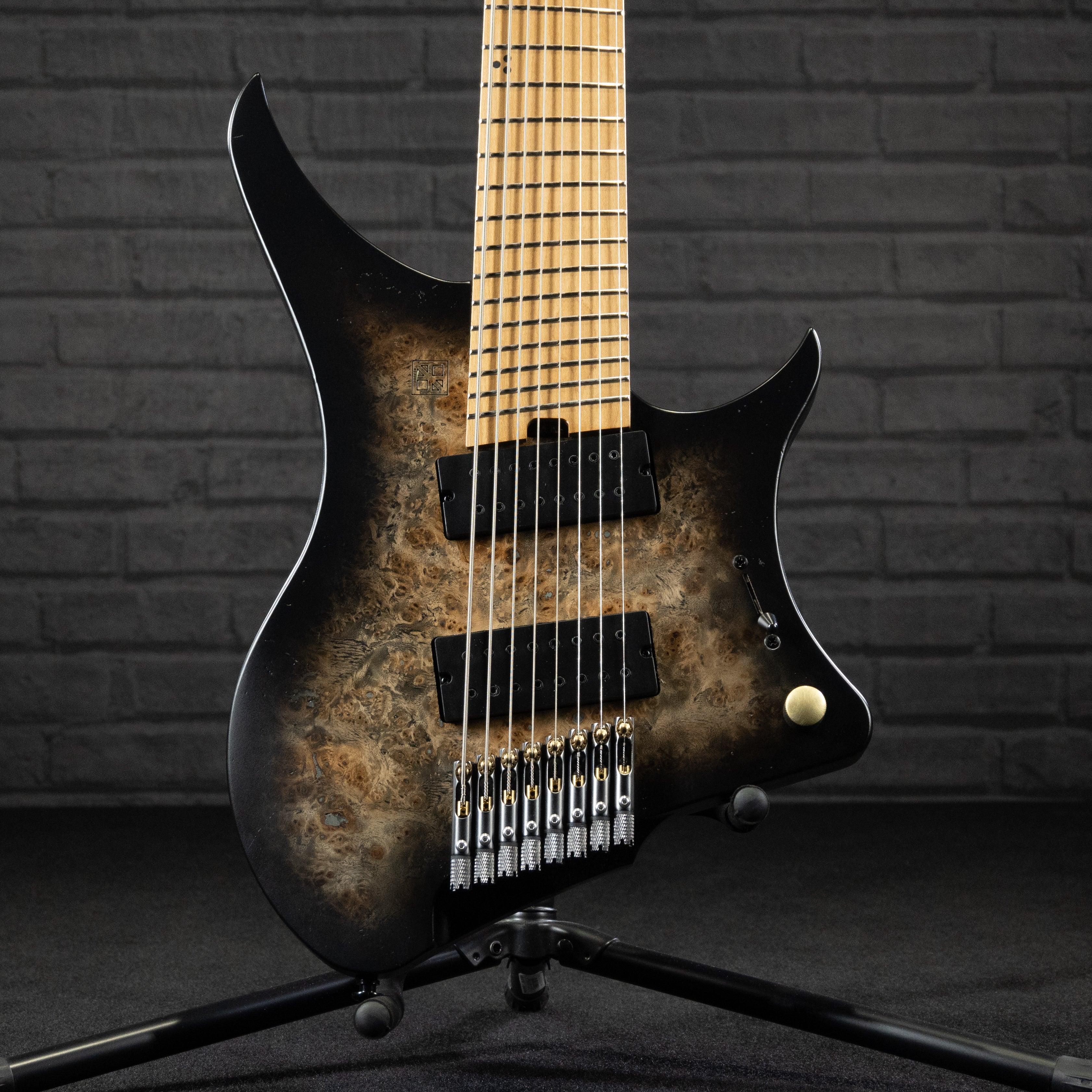 GOC E Series Materia 8 Headless 8-String(Black Burl Burst) - Impulse Music Co.