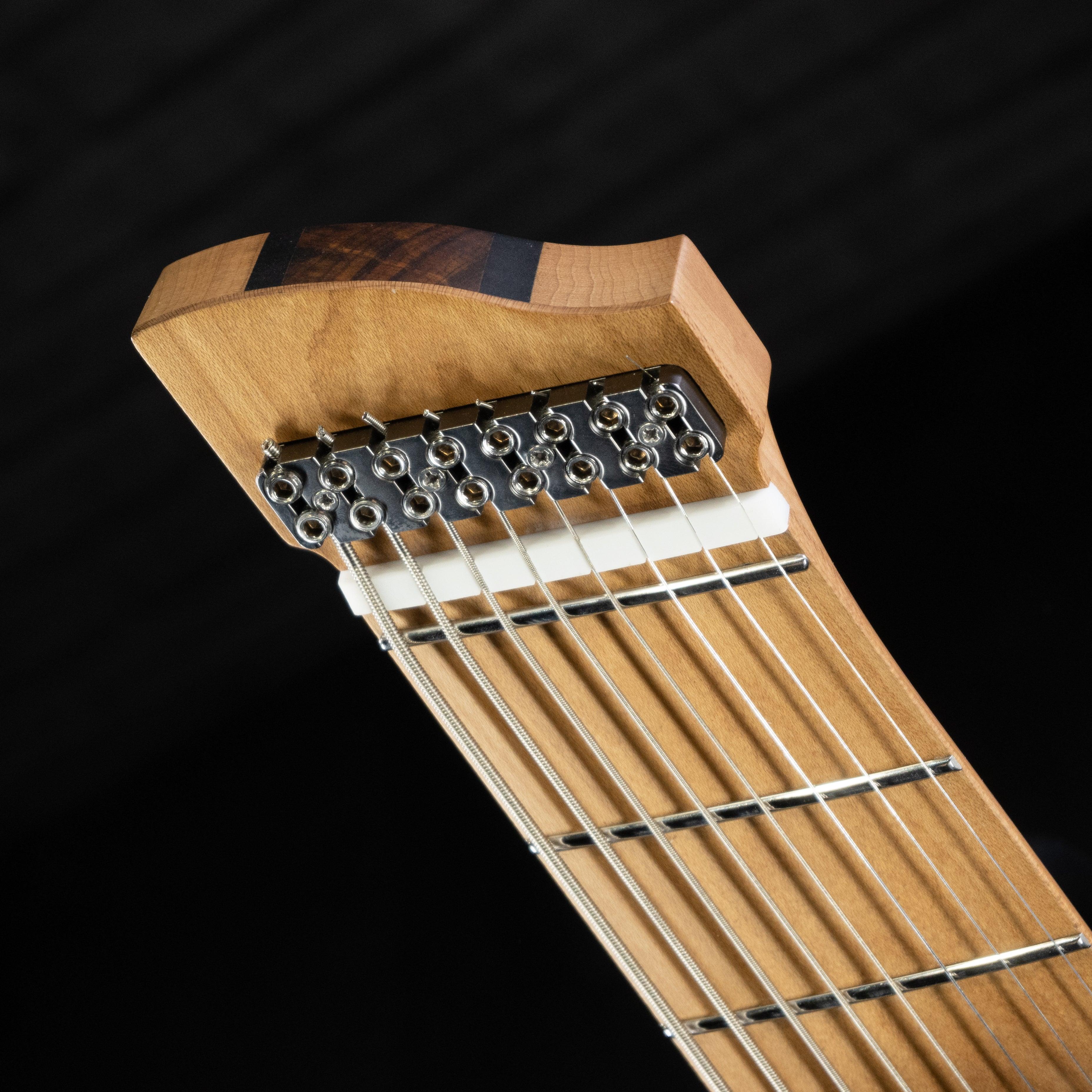 GOC E Series Materia 8 Headless 8-String(Black Burl Burst) - Impulse Music Co.