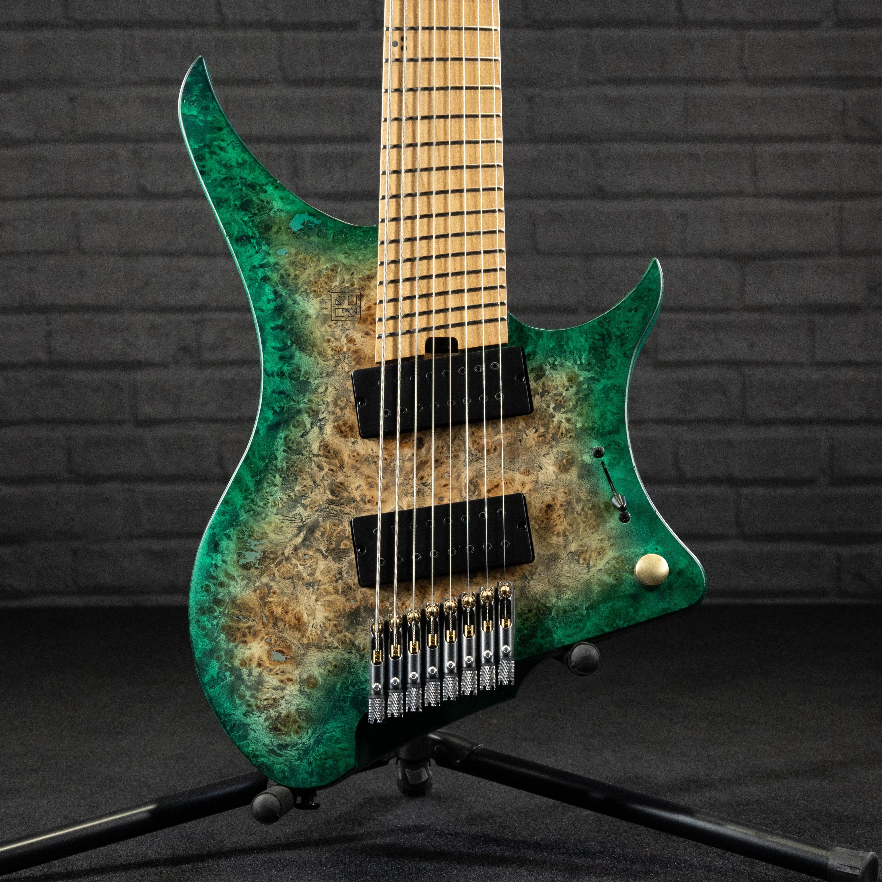 GOC E Series Materia 8 Headless 8-String(Emerald Burl Burst) - Impulse Music Co.
