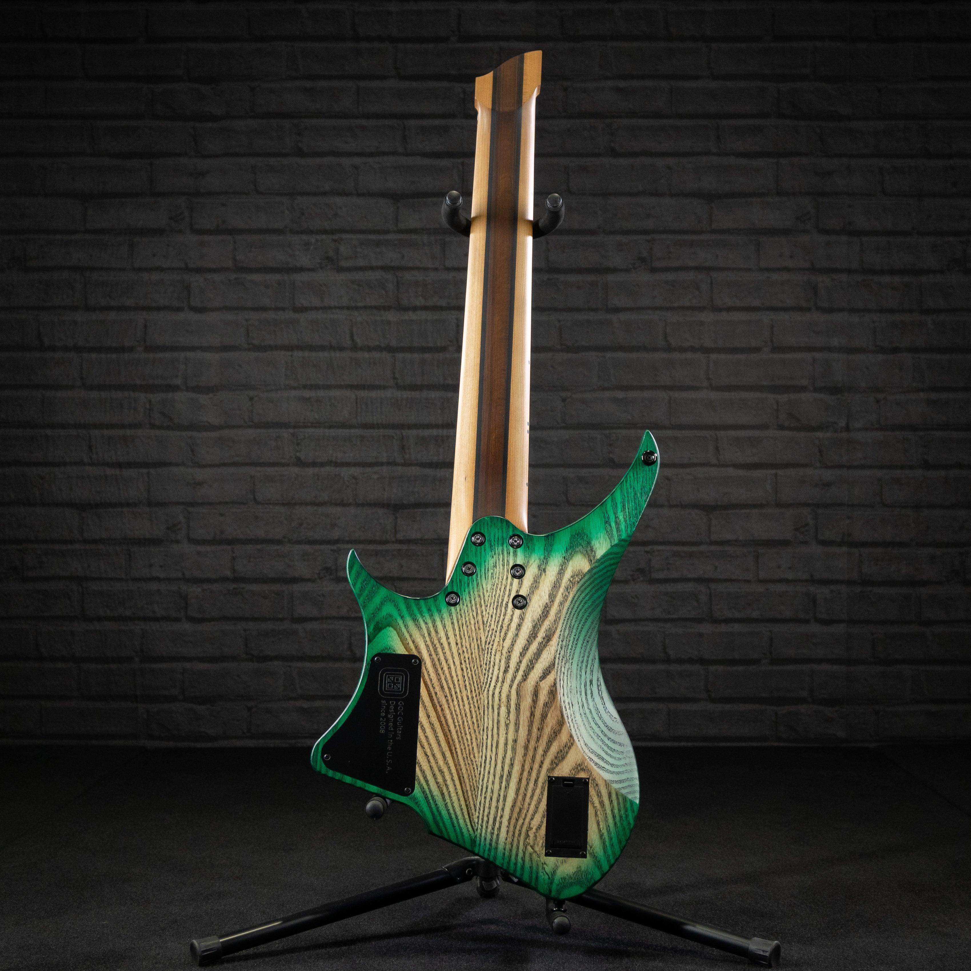 GOC E Series Materia 8 Headless 8-String(Emerald Burl Burst) - Impulse Music Co.