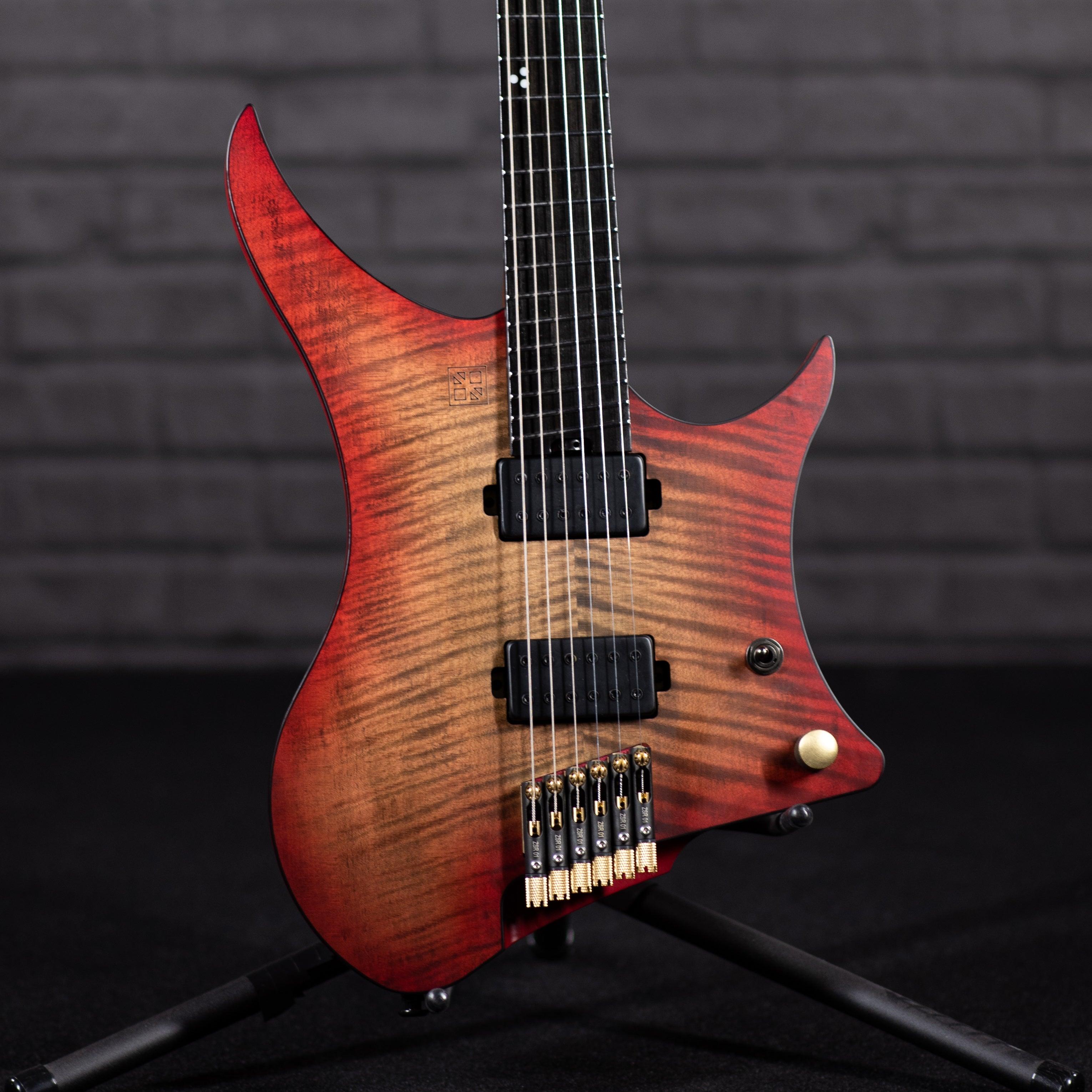 GOC Materia Headless 6 String (Red Flame Maple) - Impulse Music Co.