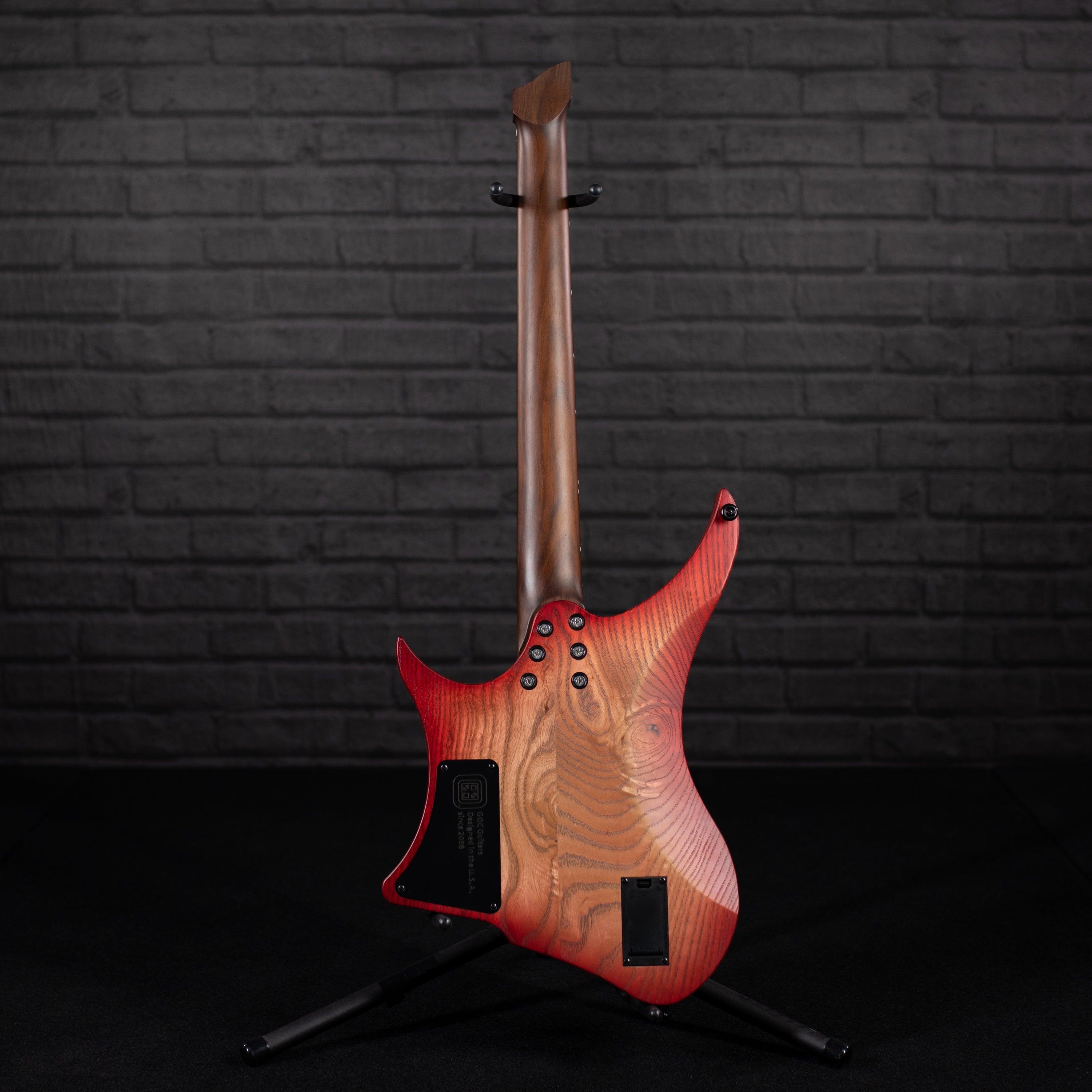 GOC Materia Headless 6 String (Red Flame Maple) - Impulse Music Co.