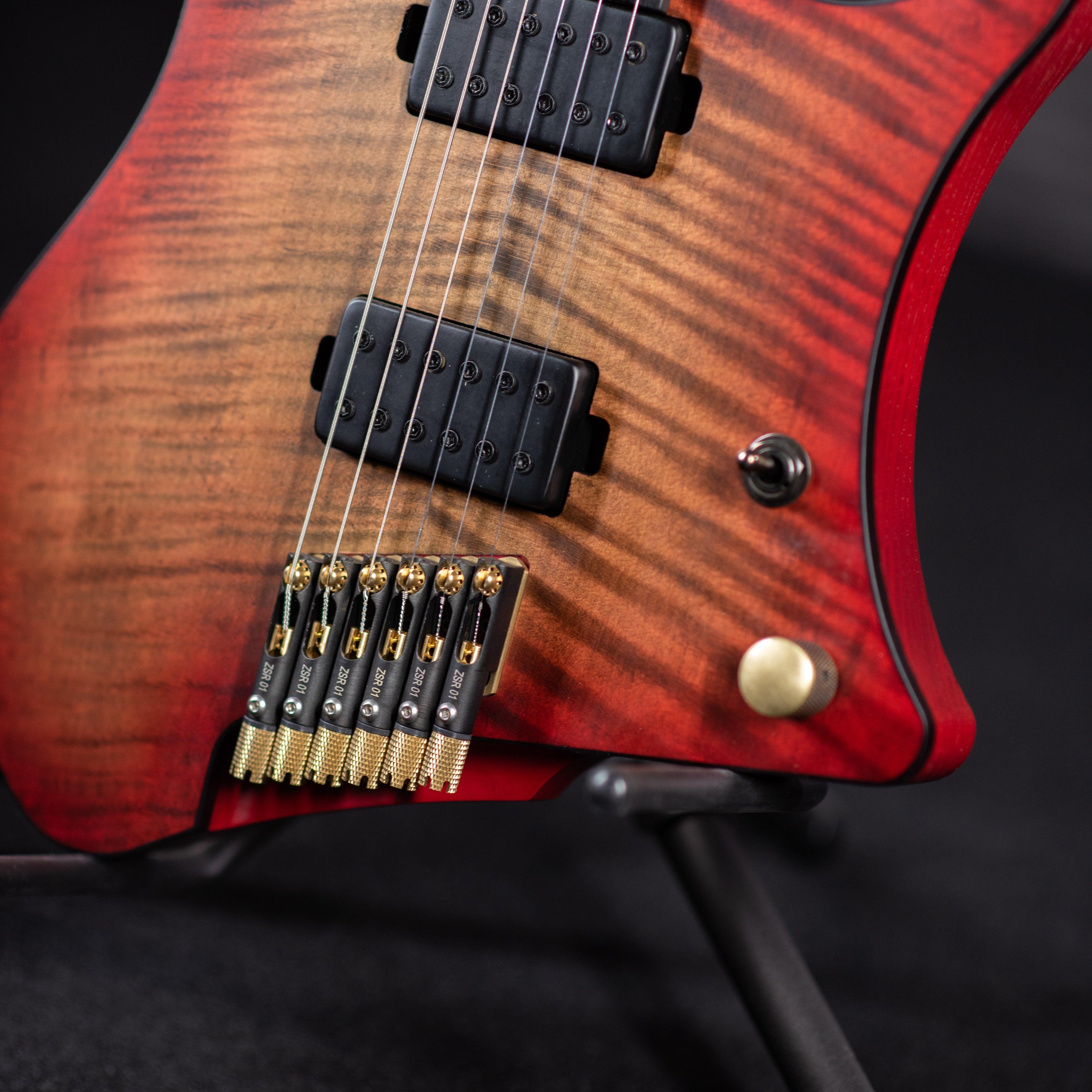 GOC Materia Headless 6 String (Red Flame Maple) - Impulse Music Co.