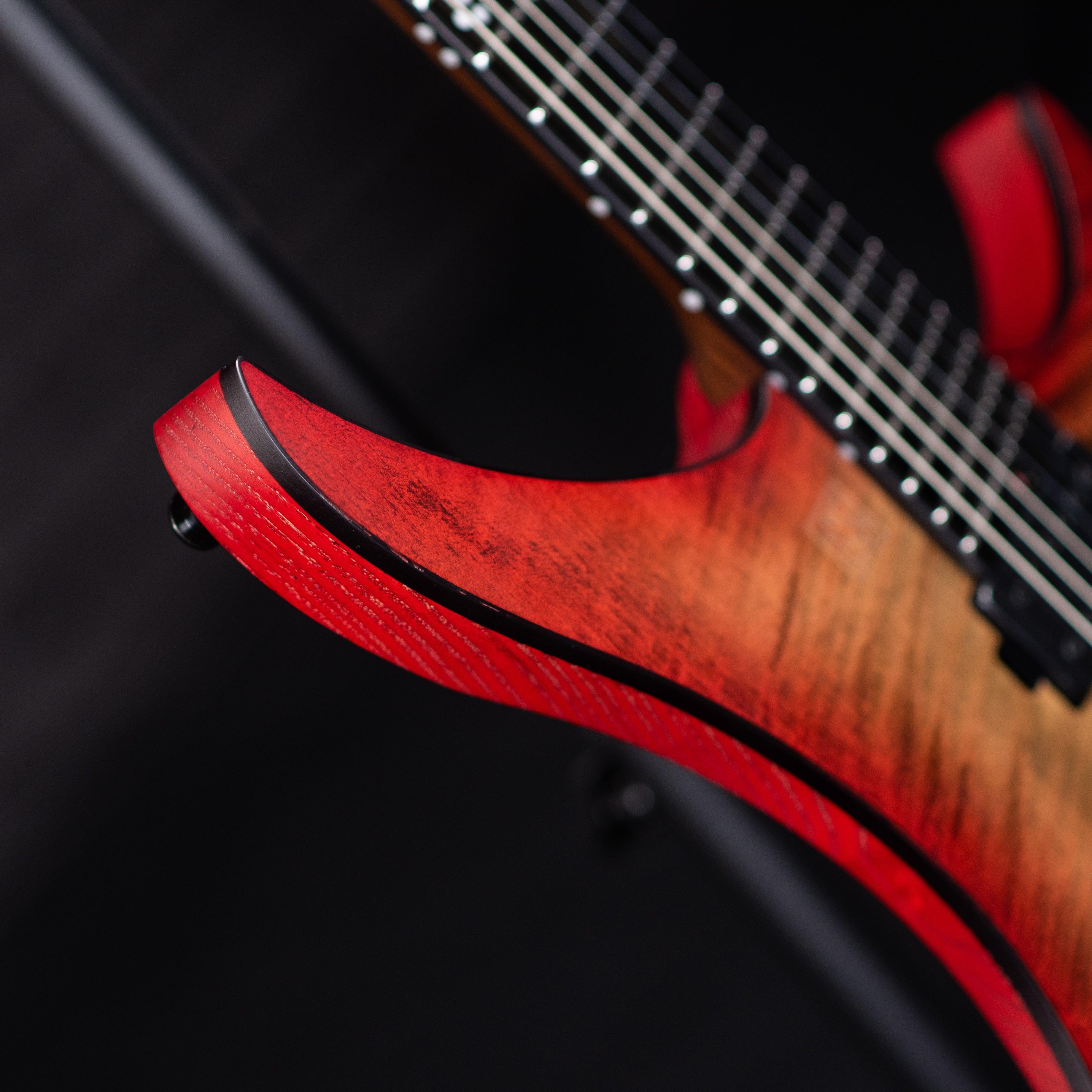 GOC Materia Headless 6 String (Red Flame Maple) - Impulse Music Co.