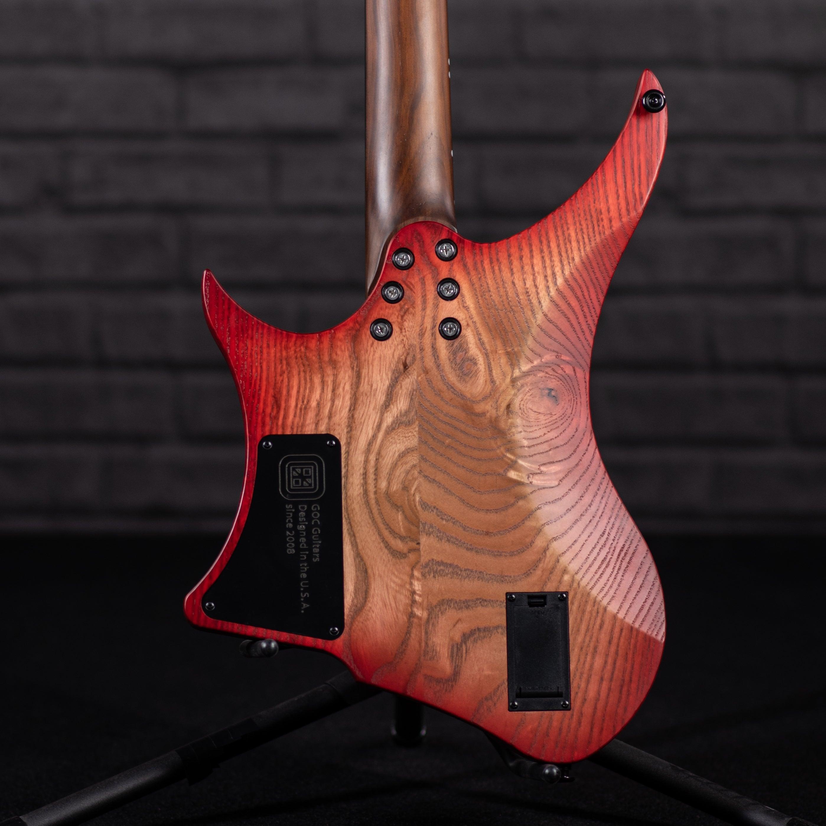 GOC Materia Headless 6 String (Red Flame Maple) - Impulse Music Co.