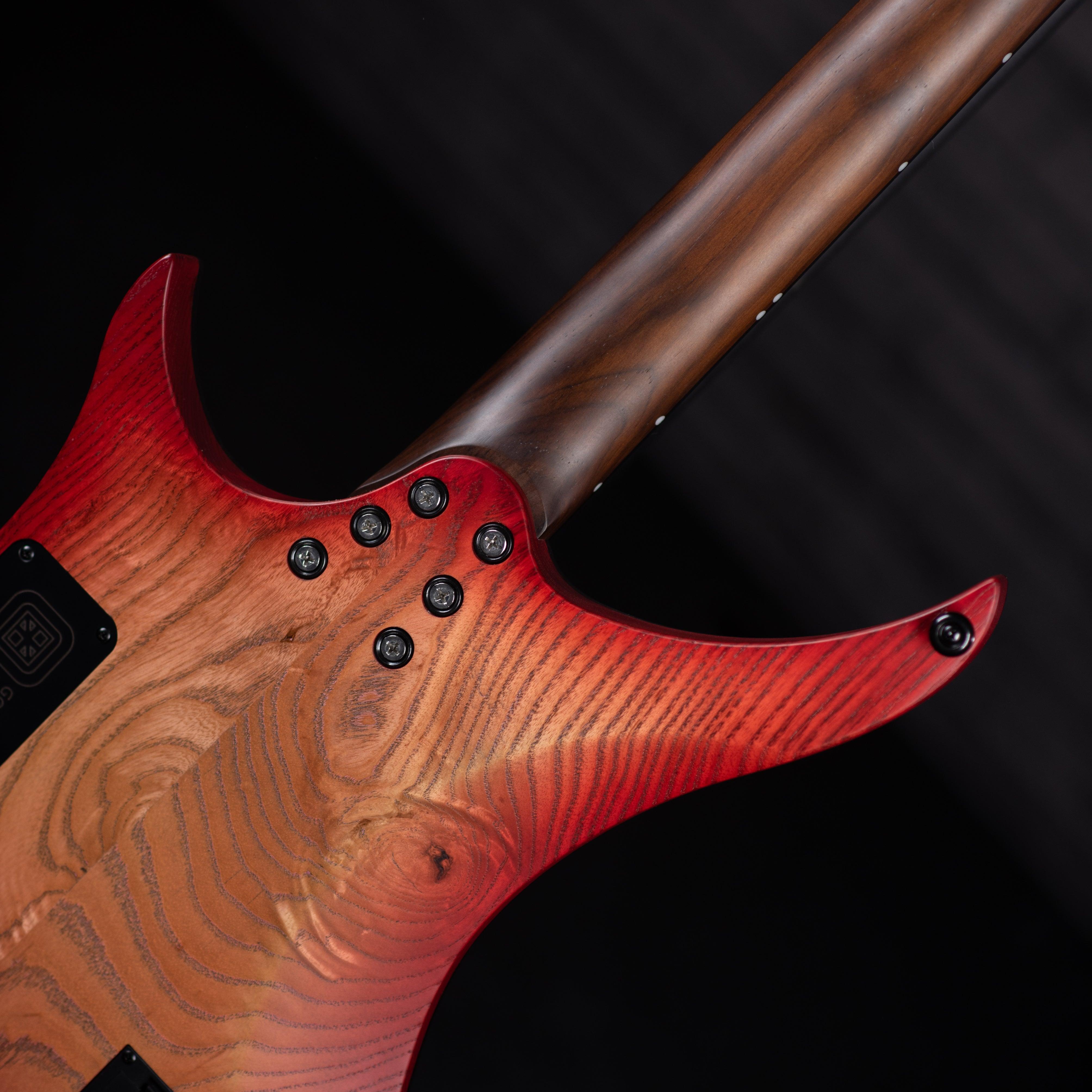 GOC Materia Headless 6 String (Red Flame Maple) - Impulse Music Co.