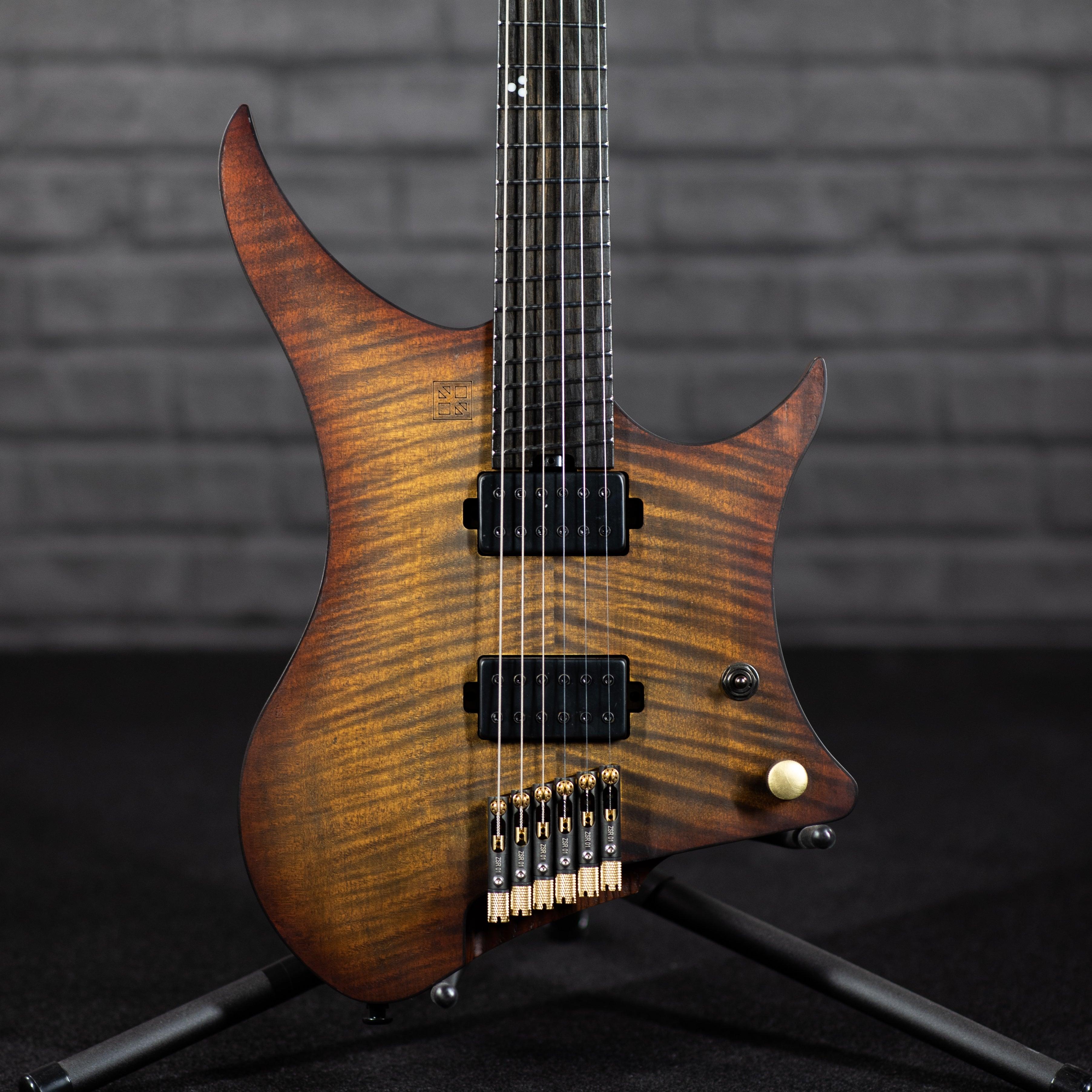 GOC Materia Headless Guitar 6 String (Worn Red Burst) - Impulse Music Co.