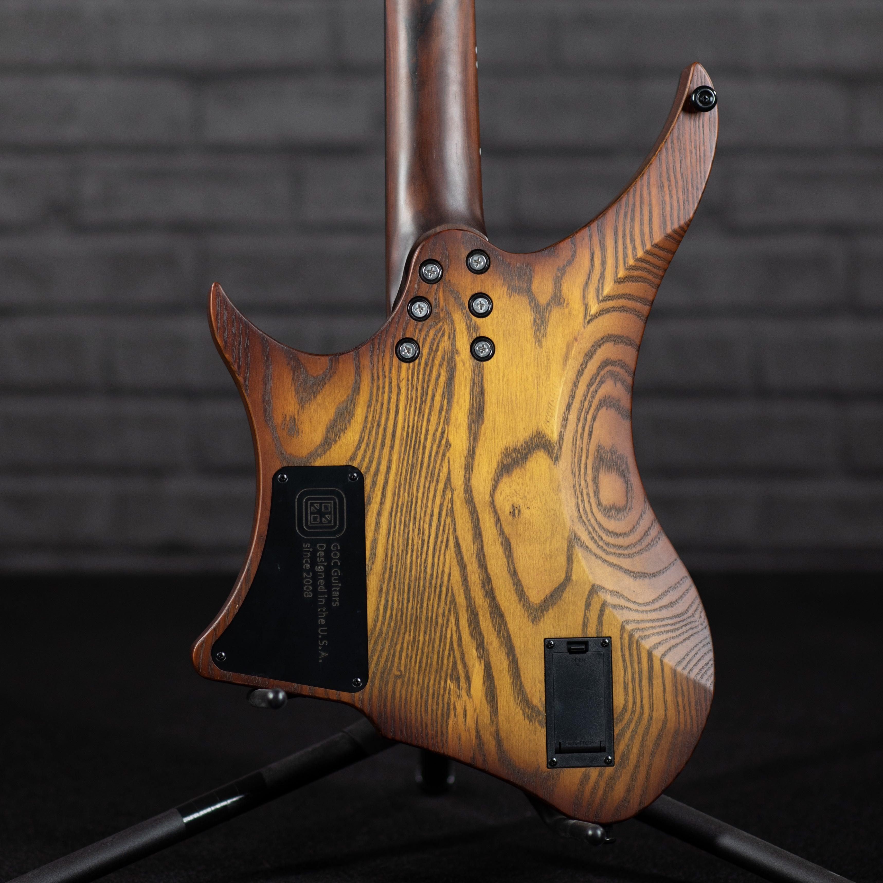 GOC Materia Headless Guitar 6 String (Worn Red Burst) - Impulse Music Co.