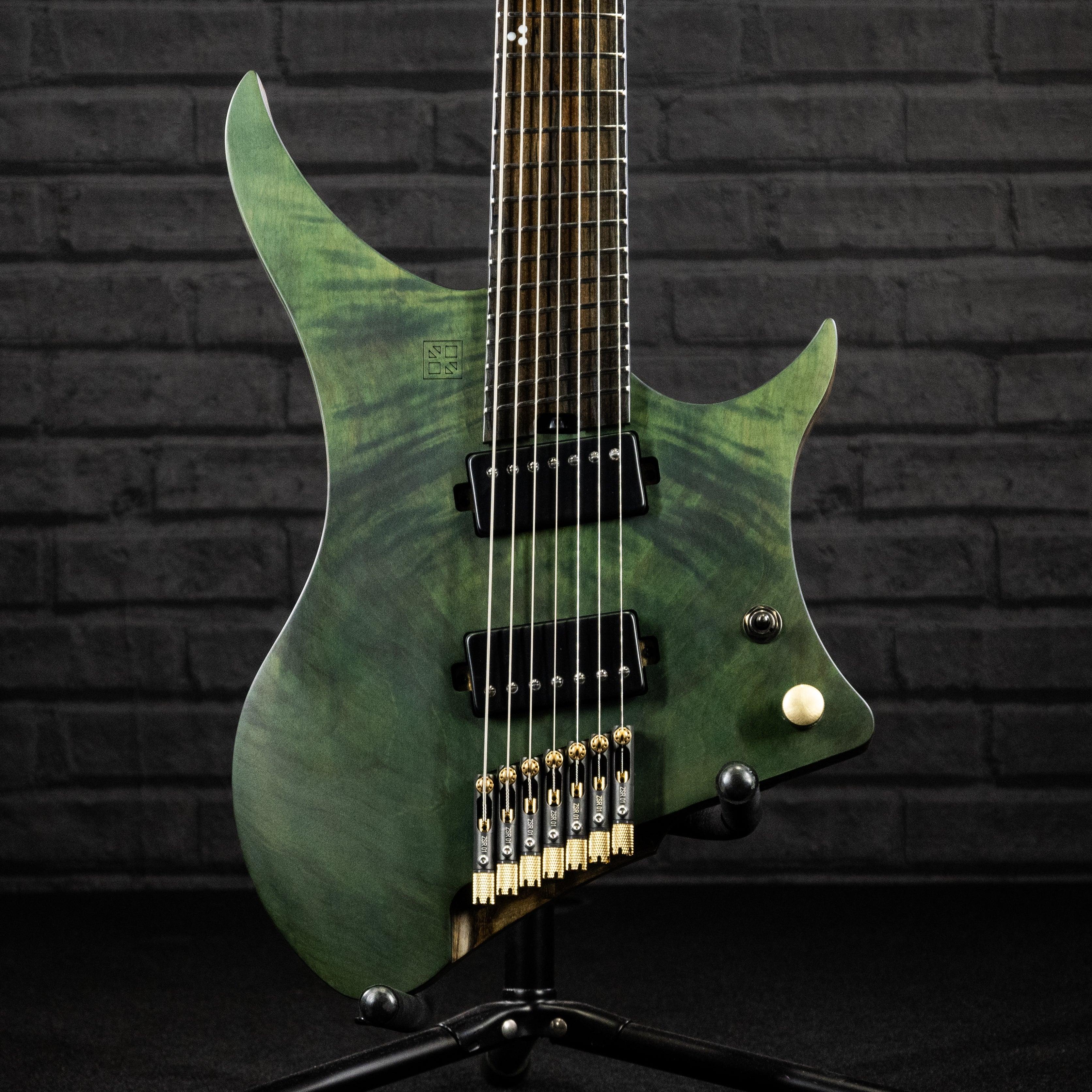 GOC Materia Headless Guitar 7 String E Series (Emerald Flame) #00421 - Impulse Music Co.