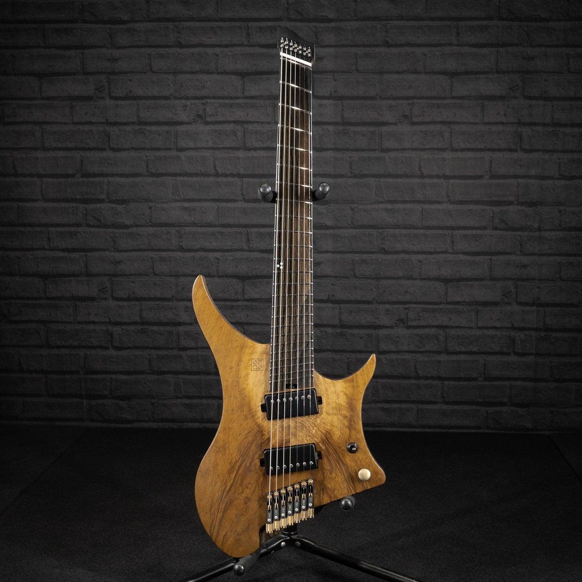 GOC Materia Headless Guitar 7 String E Series (Golden Camphor Burl) #00422 - Impulse Music Co.