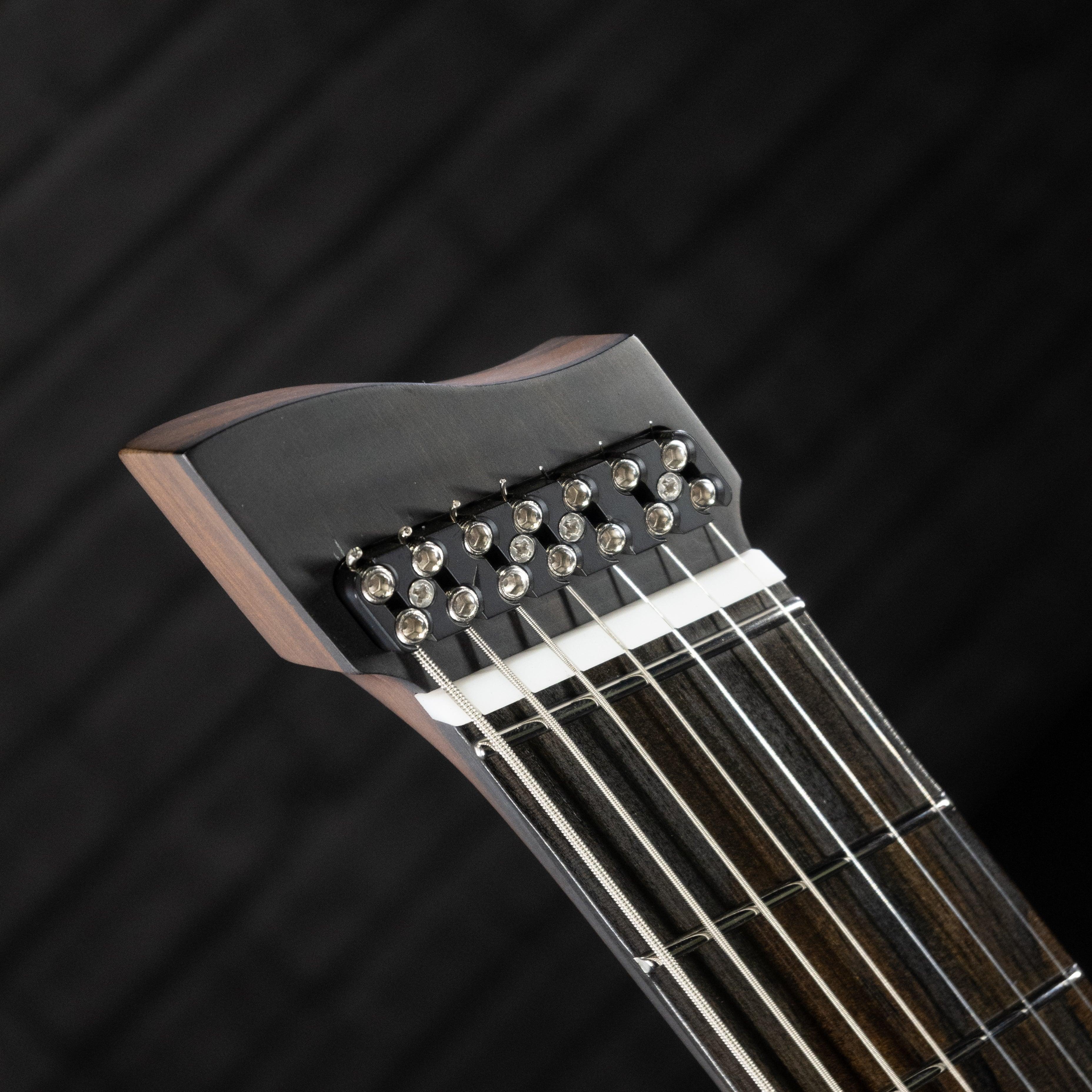 GOC Materia Headless Guitar 7 String E Series (Worn Red Flame) #00423 - Impulse Music Co.