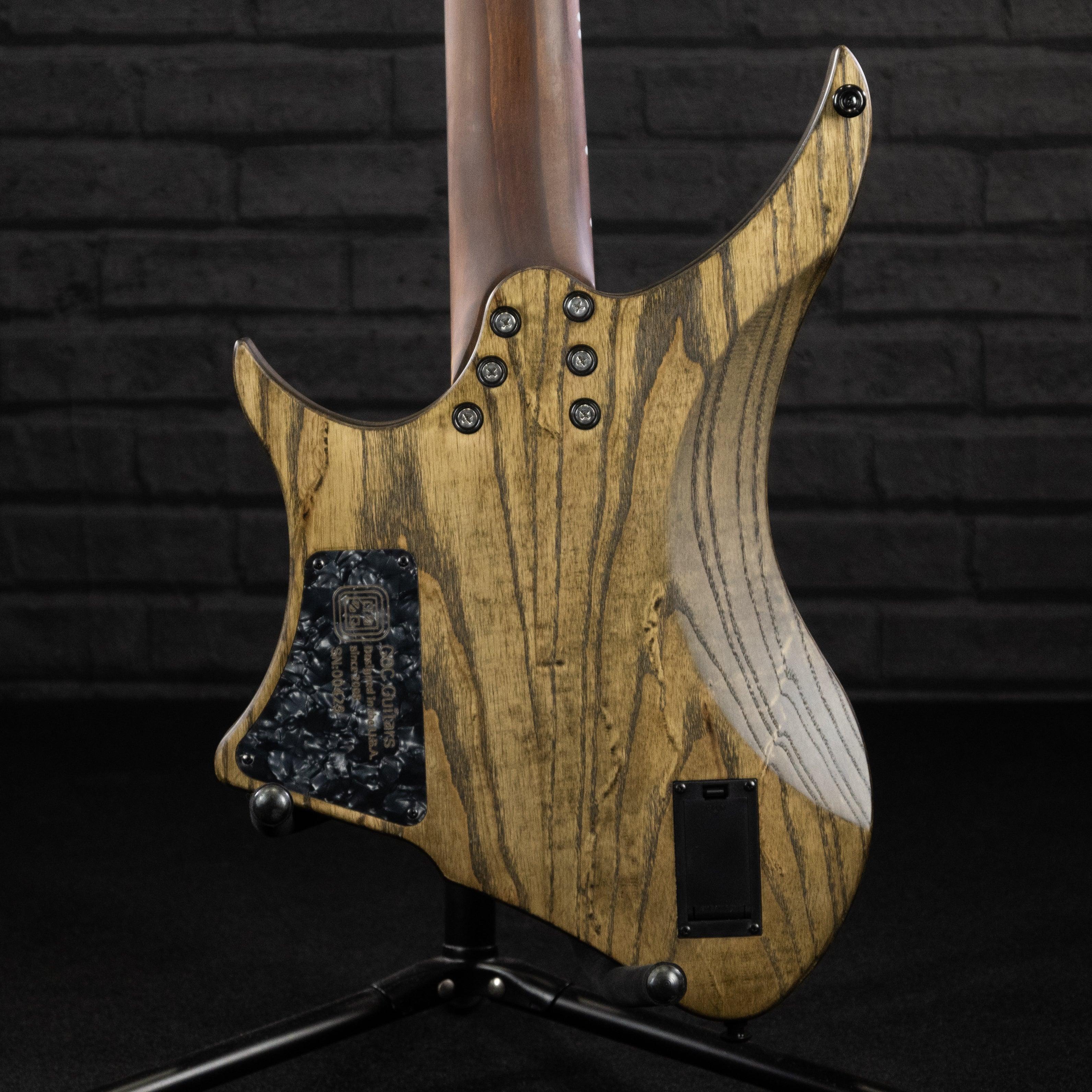 GOC Materia Headless Guitar 7 String E Series (Worn Red Flame) #00423 - Impulse Music Co.