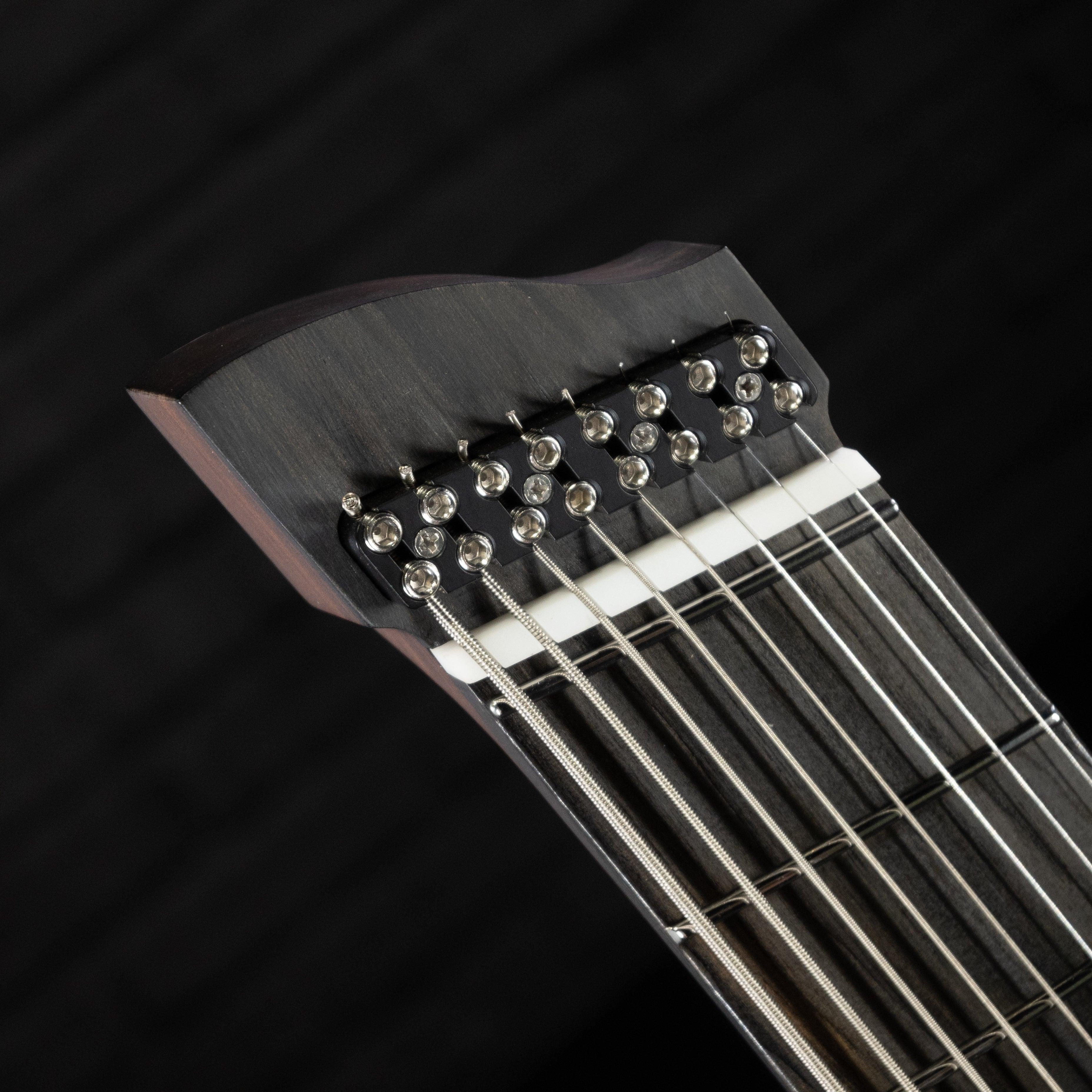 GOC Materia Headless Guitar 8 String E Series (Worn Red Flame) #00424 - Impulse Music Co.