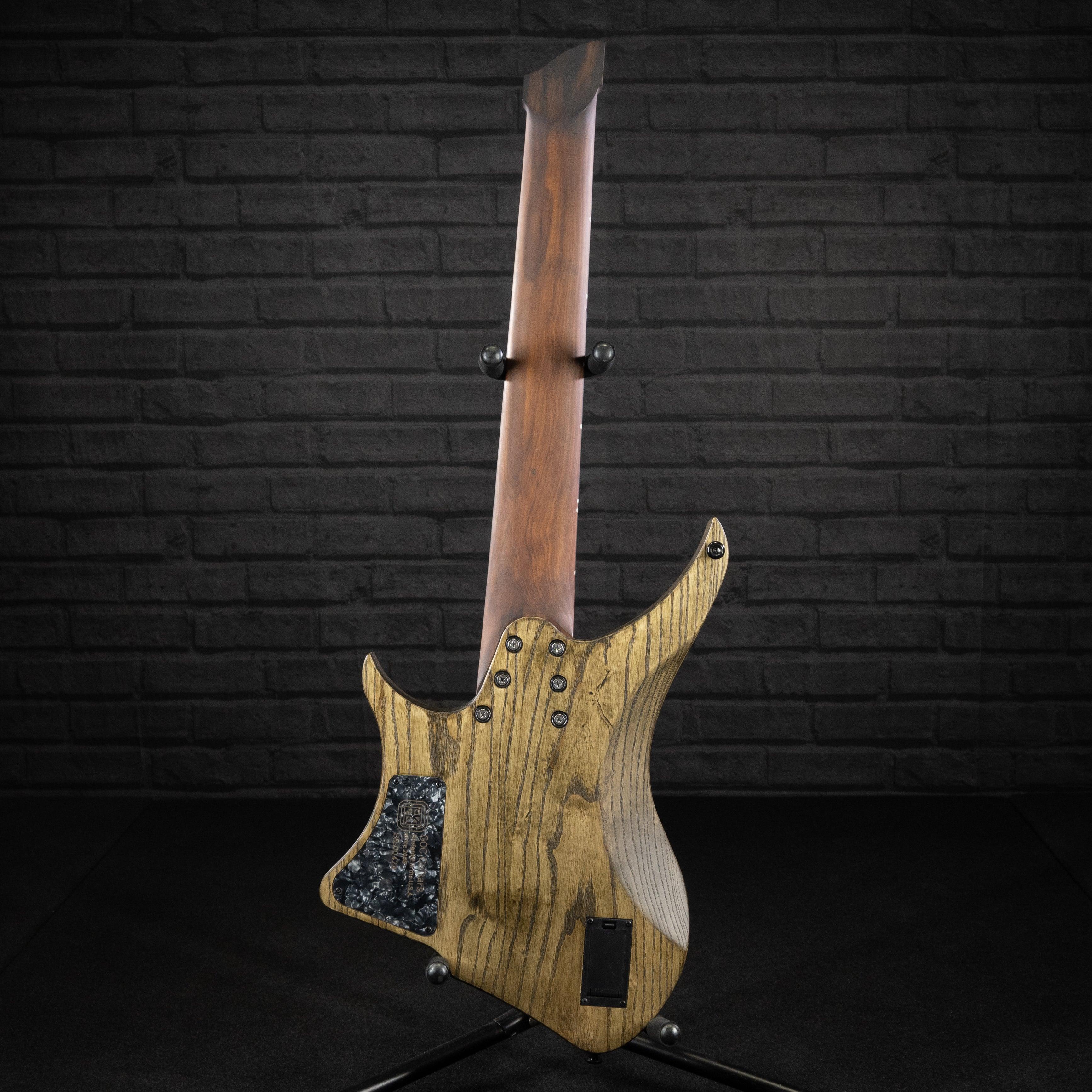 GOC Materia Headless Guitar 8 String E Series (Worn Red Flame) #00424 - Impulse Music Co.