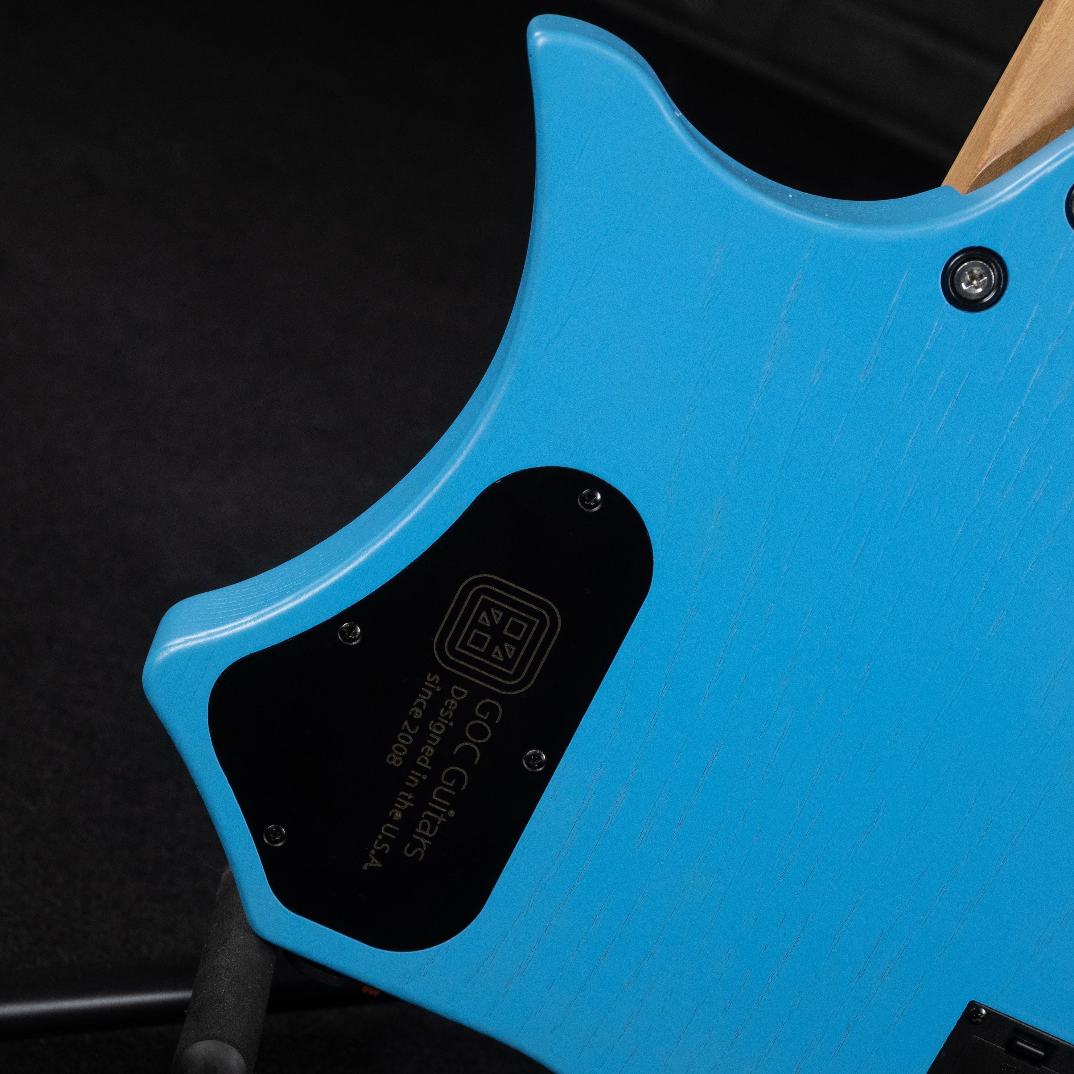 GOC Satya 7 Headless 7-String Electric Guitar (Worn Blue) - Impulse Music Co.