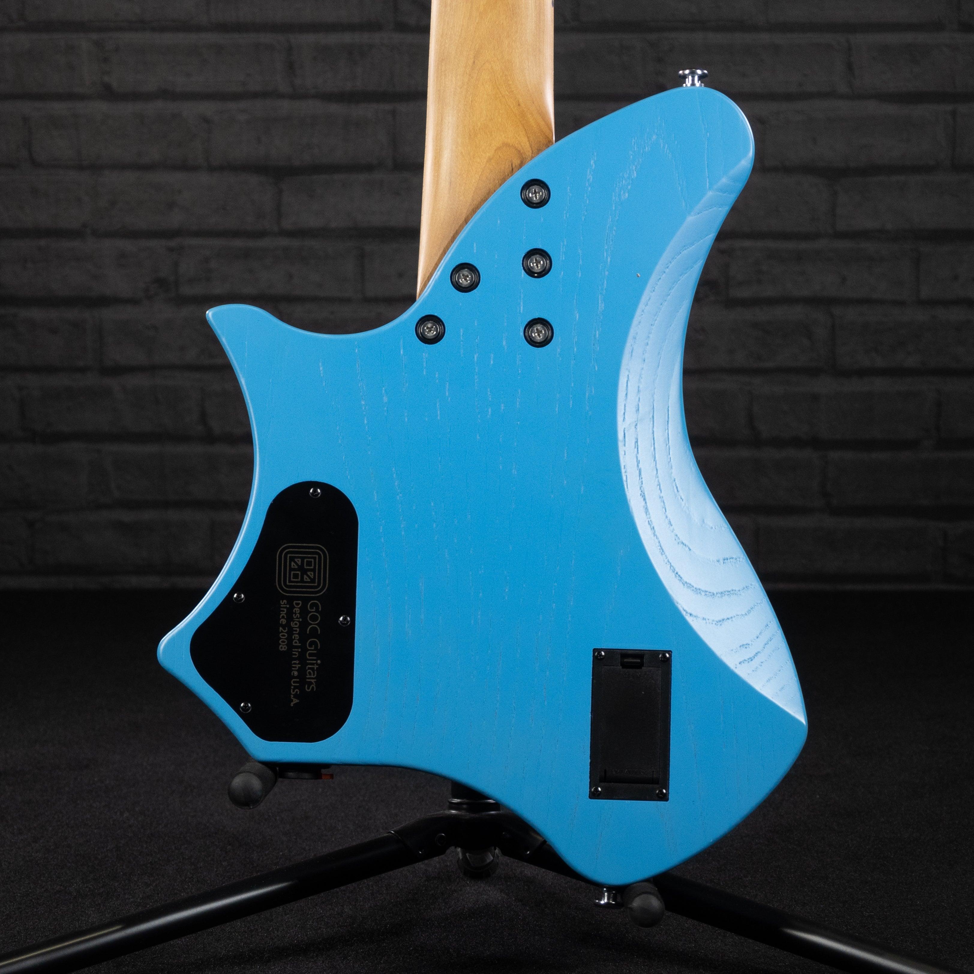 GOC Satya 7 Headless 7-String Electric Guitar (Worn Blue) - Impulse Music Co.