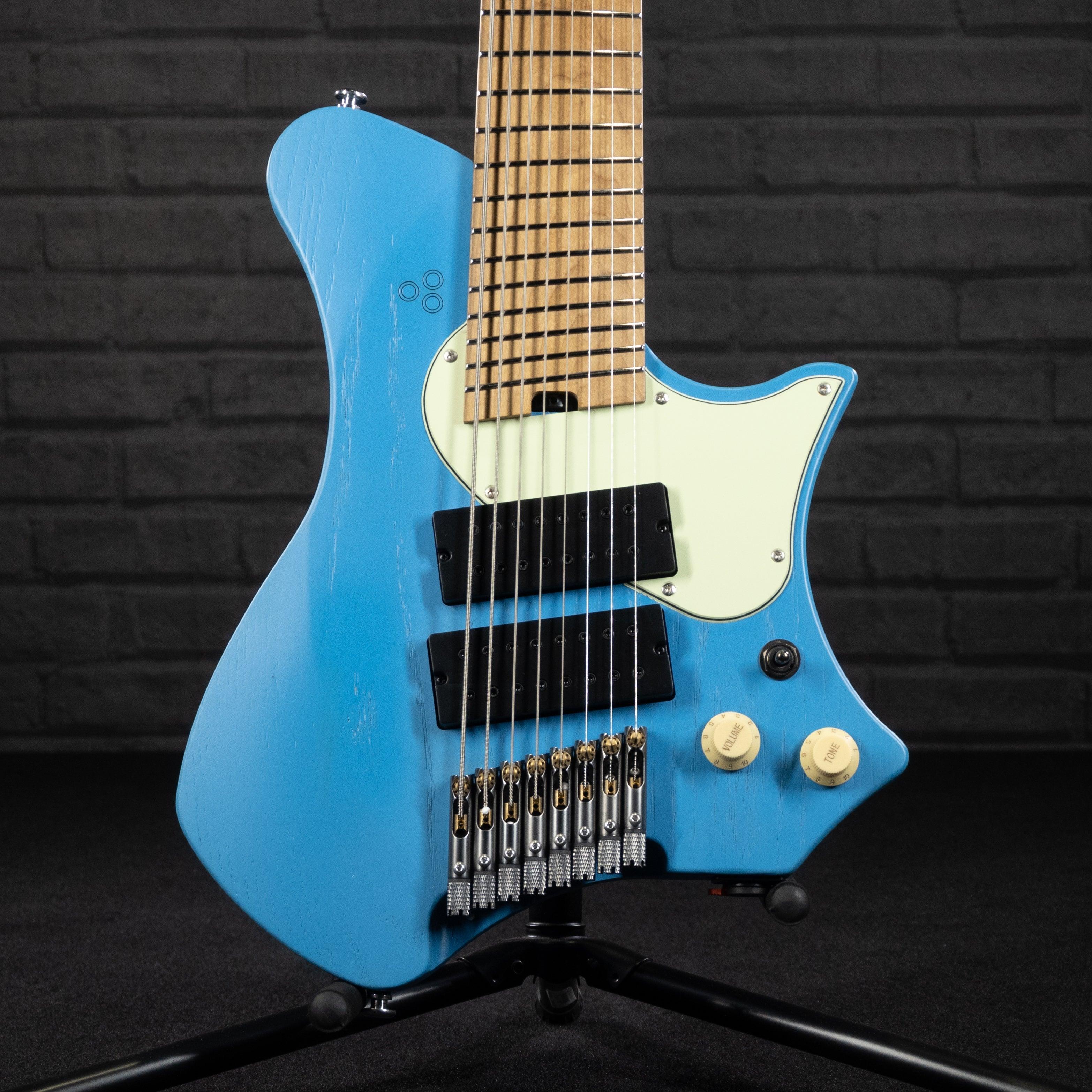 GOC Satya 8 8-String Headless Guitar (Worn Blue) - Impulse Music Co.