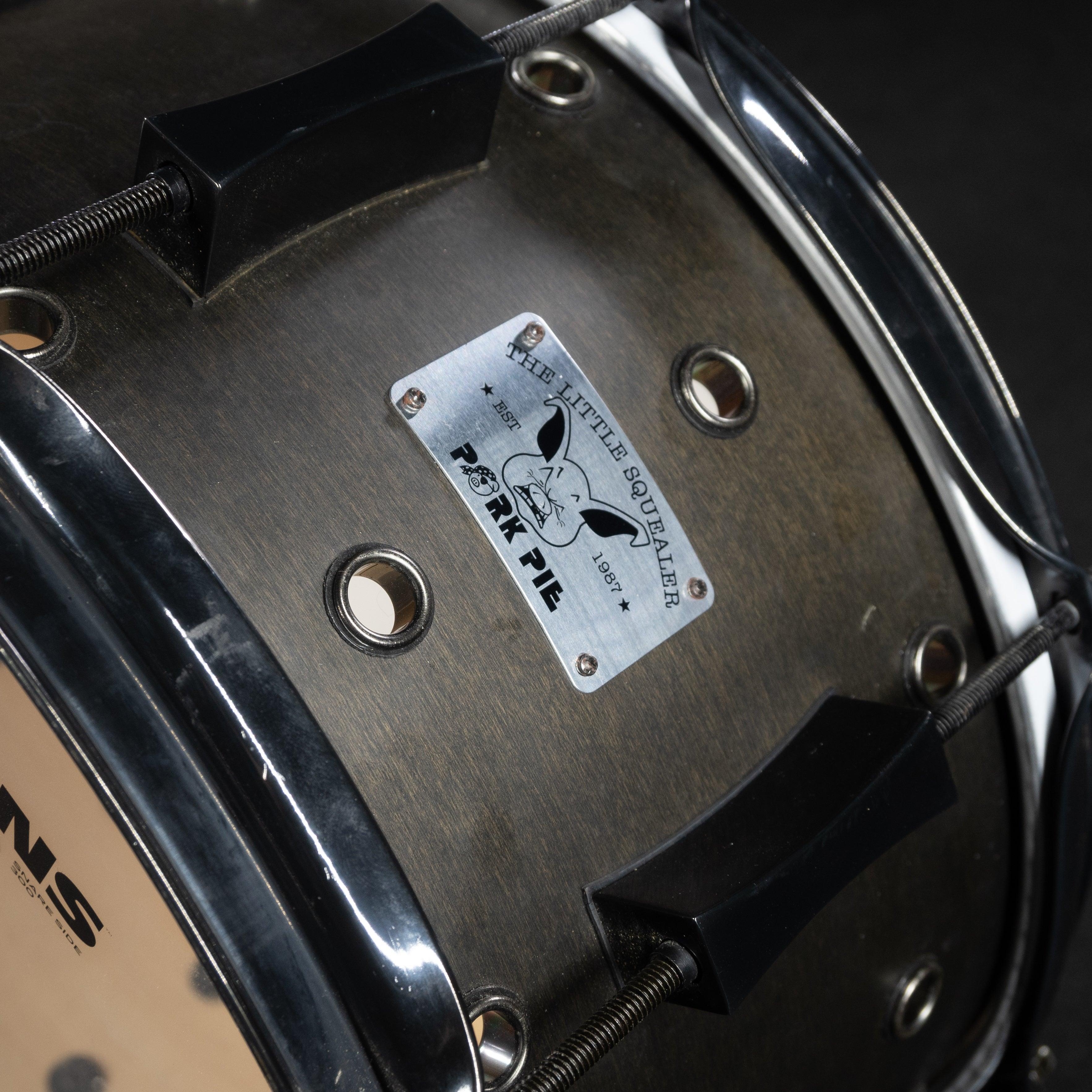 Pork Pie Little Squealer Vented Snare Drum 7 x 13 (Satin Black Ebony) - Impulse Music Co.