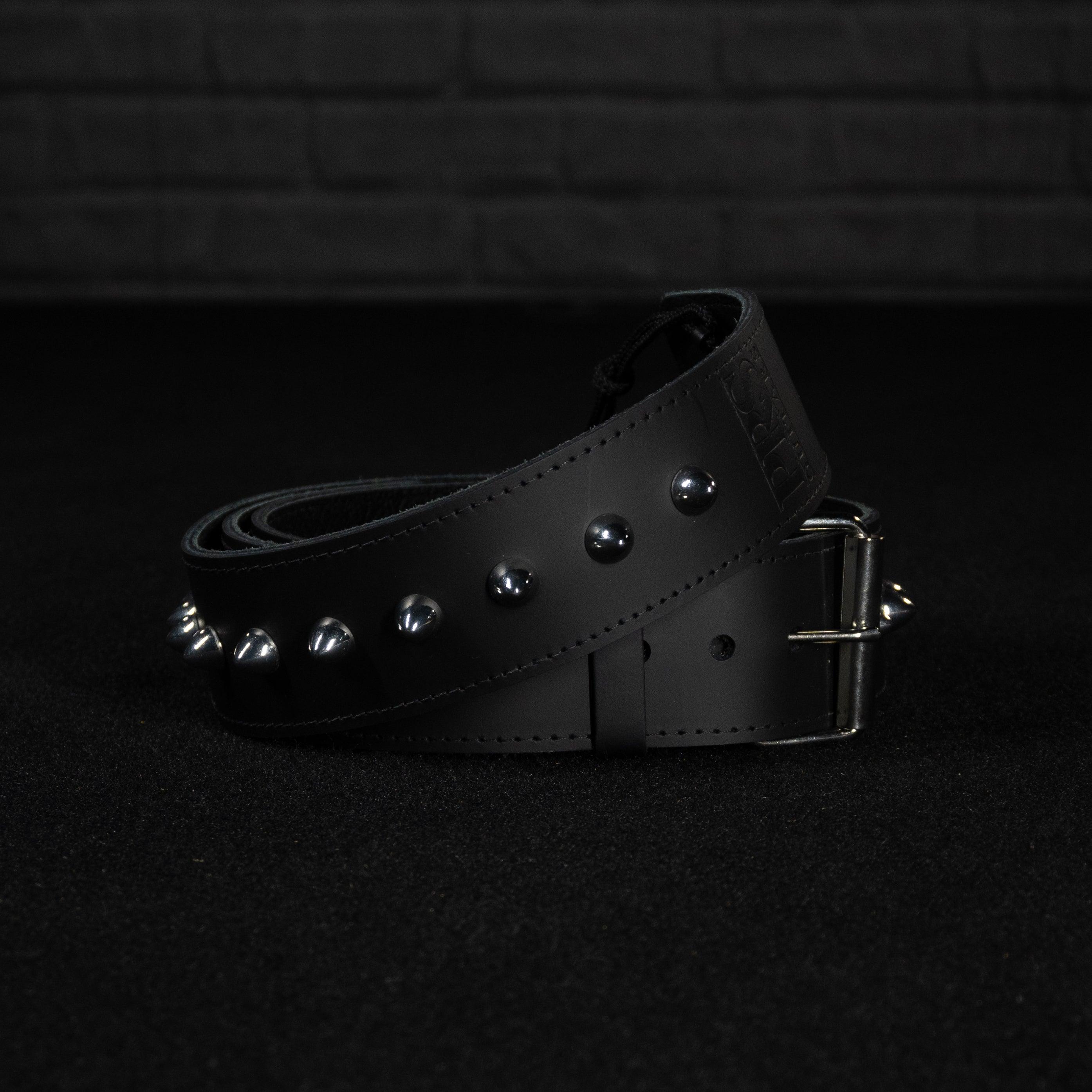 PRS 2” Black Studded Leather Guitar Strap - Impulse Music Co.