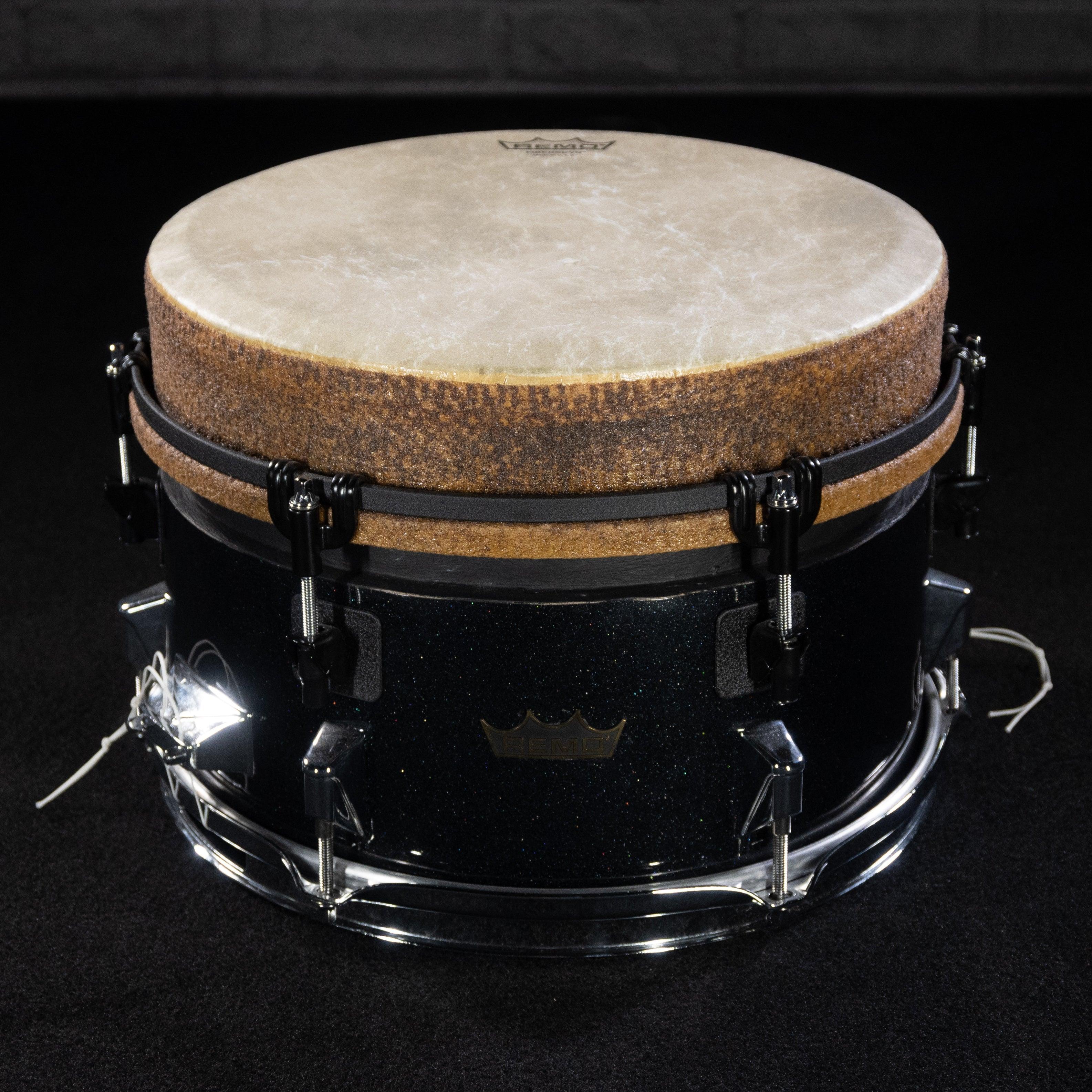 Remo Mondo Snare Black Sparkle with Hand Drum Top - Impulse Music Co.
