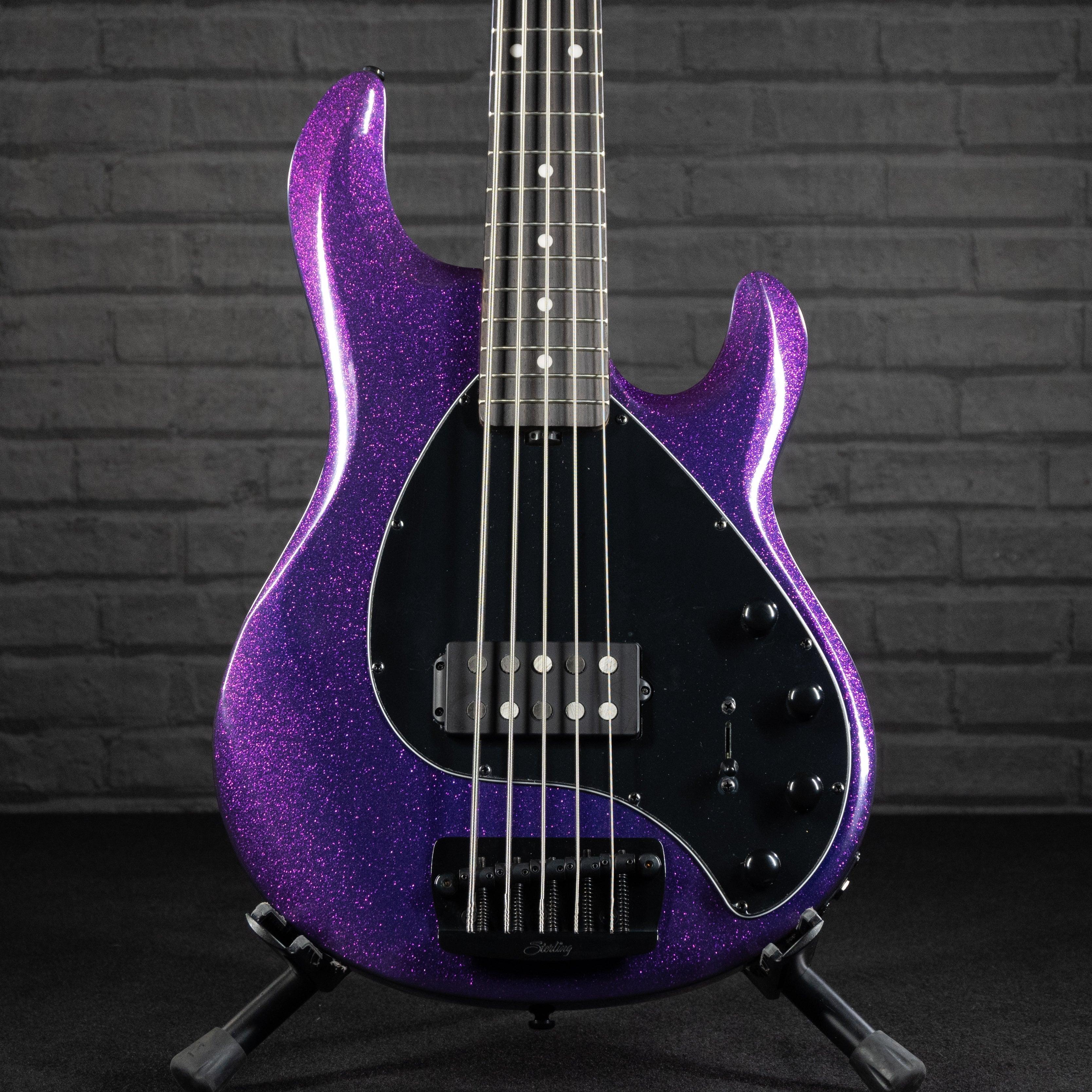 Sterling by Music Man StingRay RAY35 Electric Bass Guitar (Purple Sparkle) - Impulse Music Co.