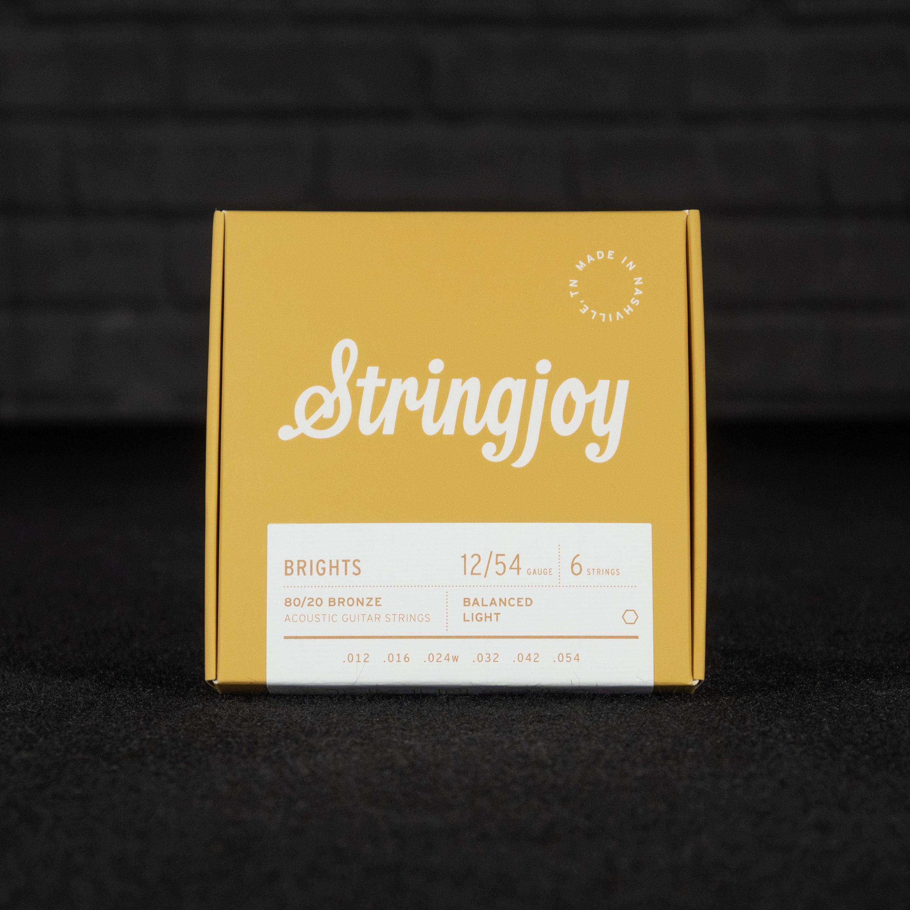 Stringjoy Brights | Light Gauge (12-54) 80/20 Bronze Acoustic Guitar Strings - Impulse Music Co.