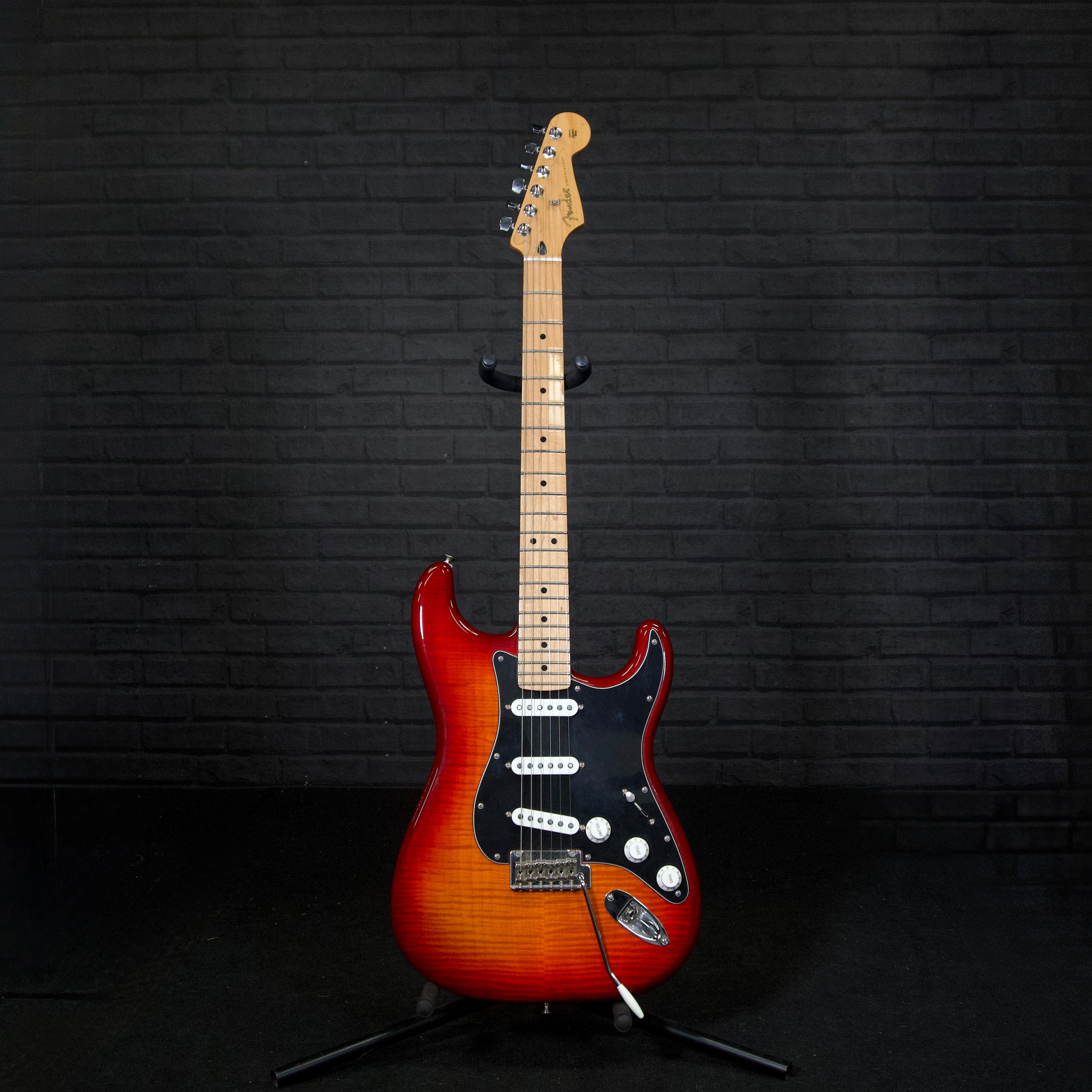 Fender MIM Player Stratocaster Flame Top Electric Guitar (Aged Cherry Burst) [USED]