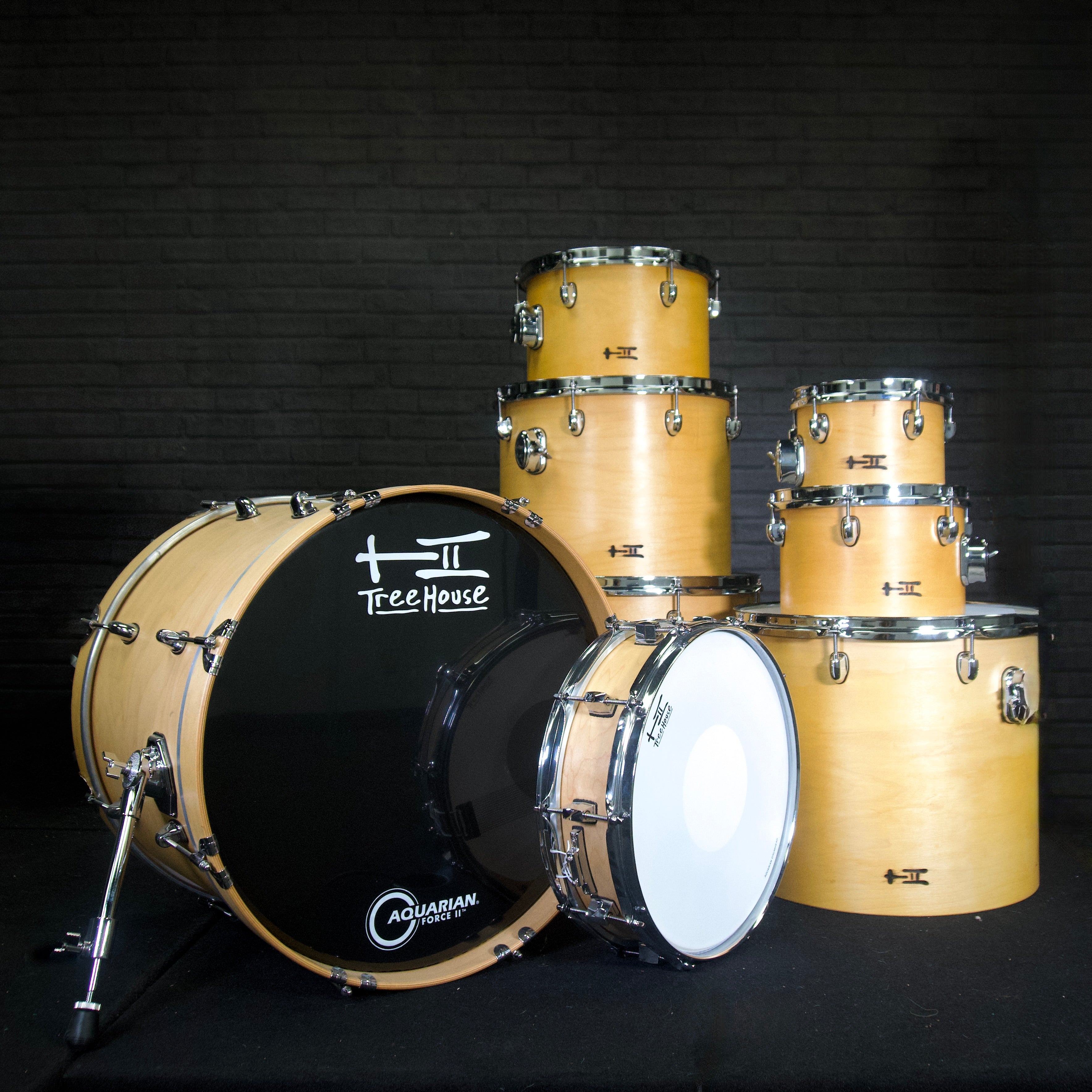 ONEUS TOMOON3rd キット TreeHouse Compact 8-Piece Plied Maple Concert Tom Nesting Kit (Natural