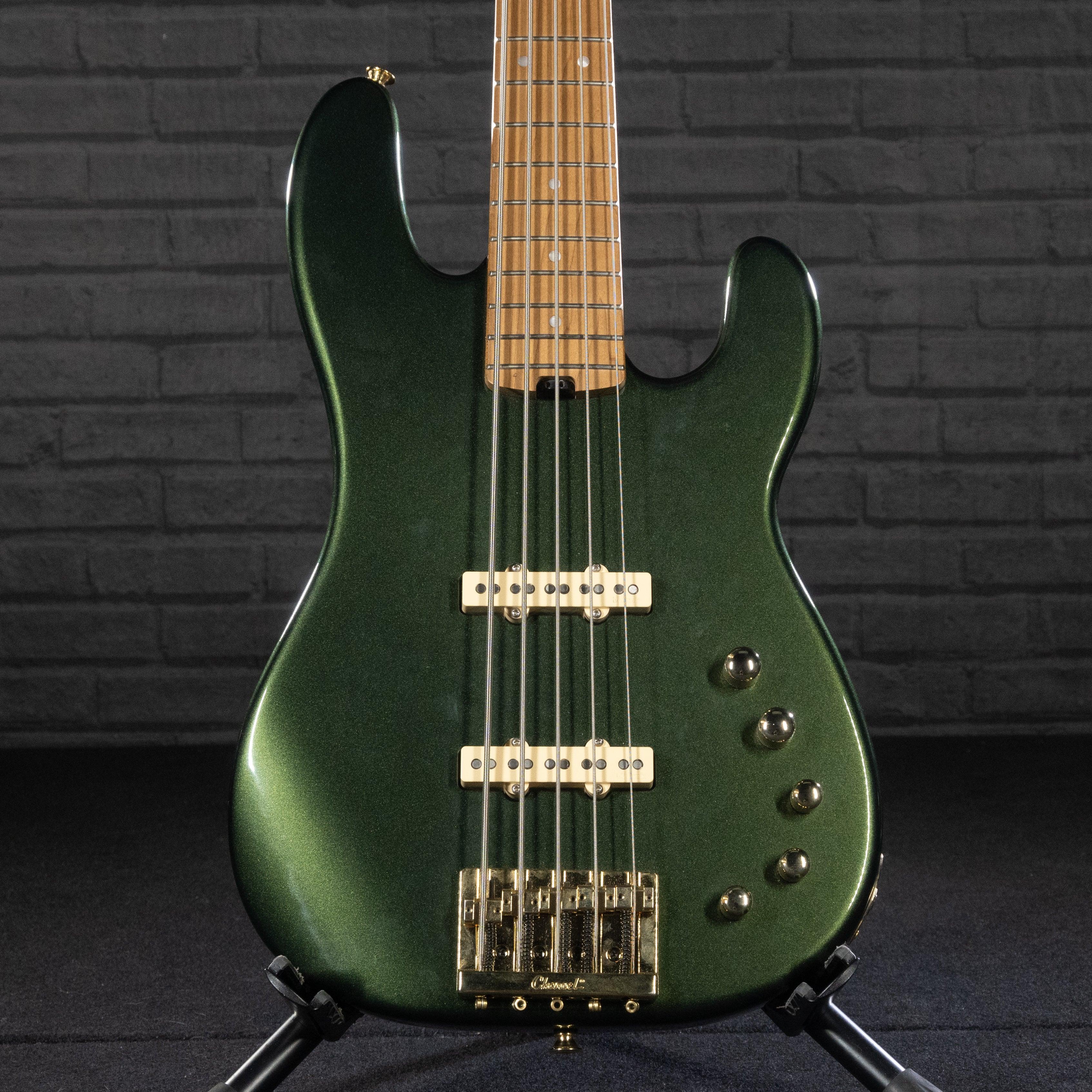 Charvel Pro-Mod San Dimas Bass JJ V 5-String Electric Bass (Lambo Green Metallic) USED - Impulse Music Co.