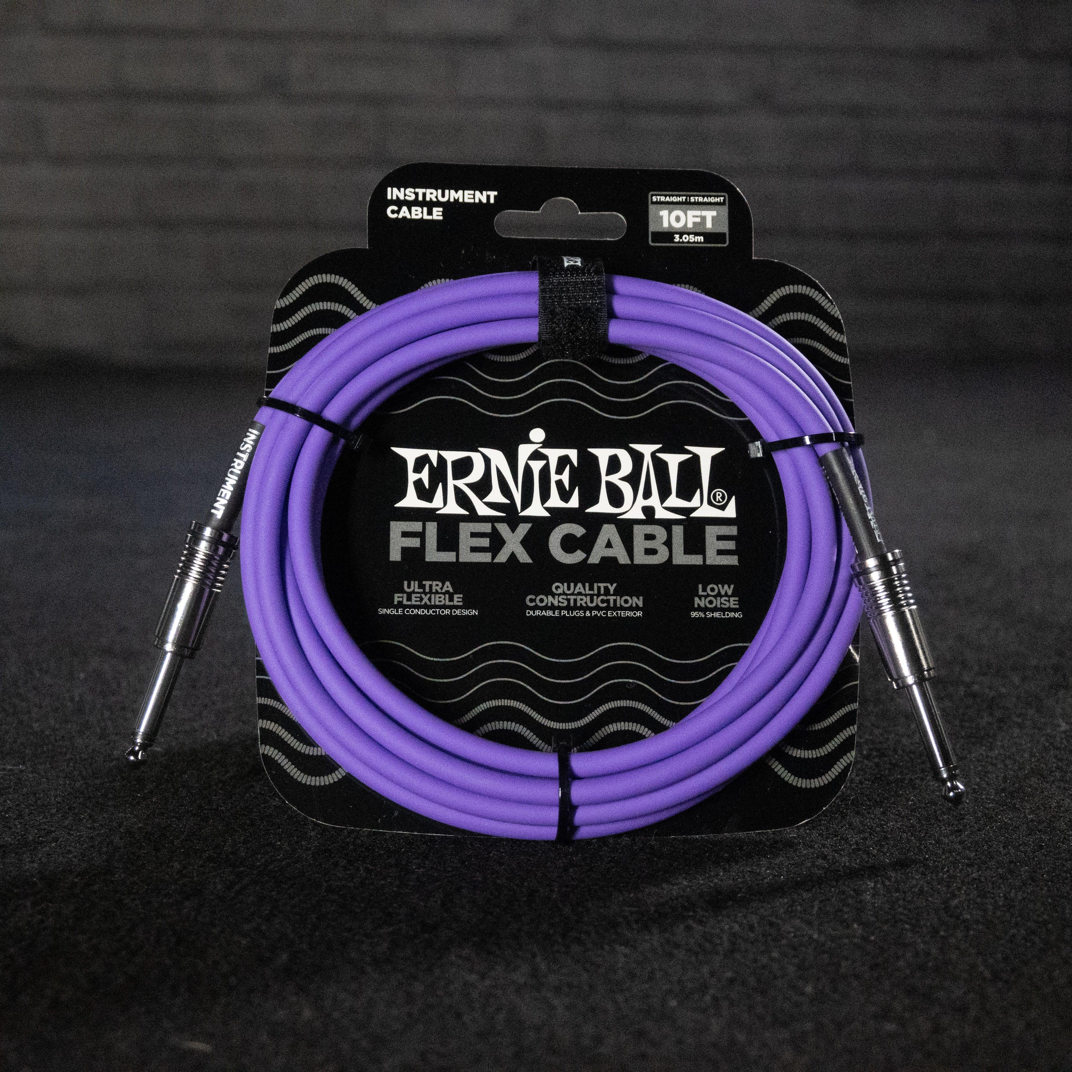 Ernie Ball Flex Instrument Cable Straight/Straight 10ft (Purple) - Impulse Music Co.