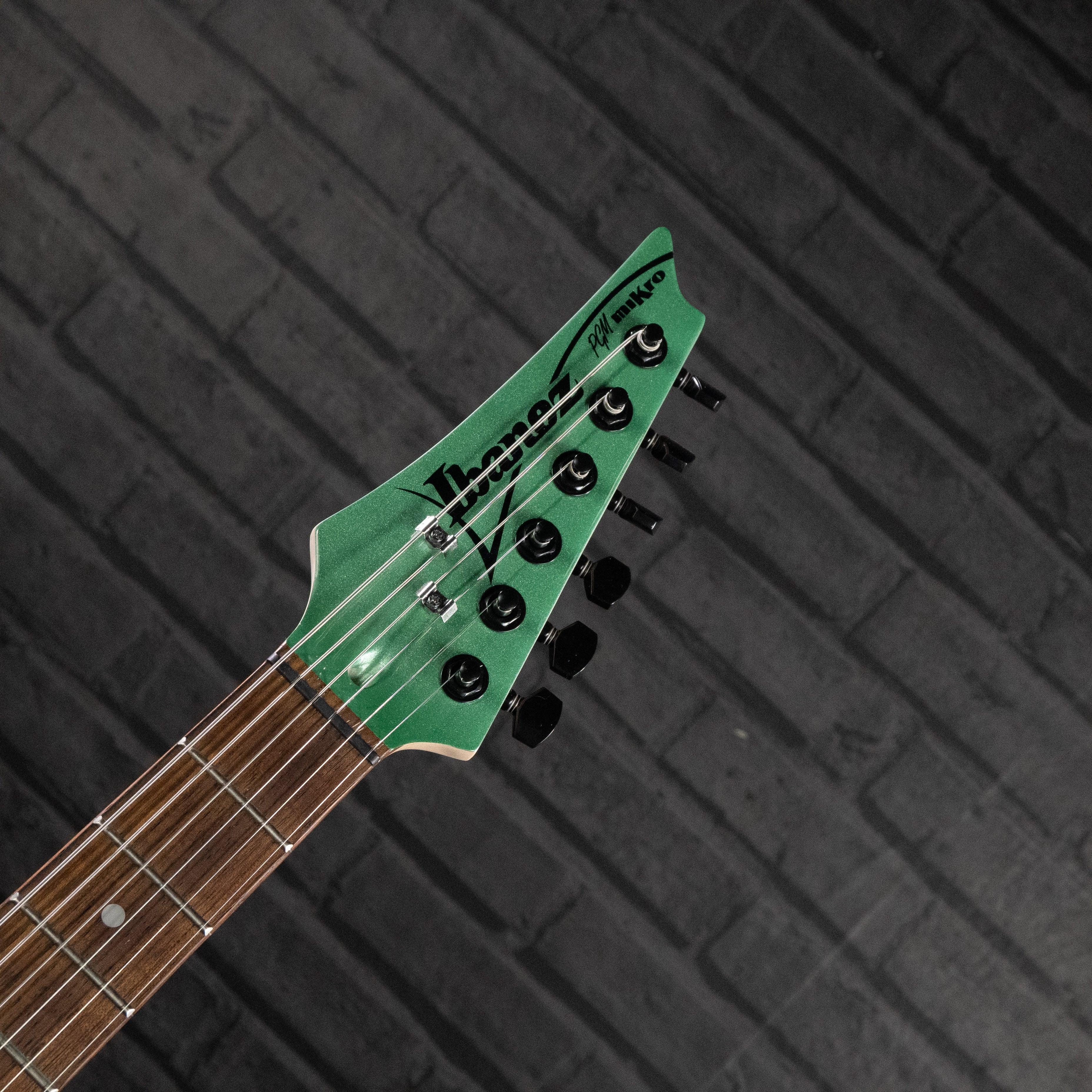 Ibanez Paul Gilbert Signature Mikro PGMM21 Short-Scale Electric Guitar (Metallic Light Green) - Impulse Music Co.