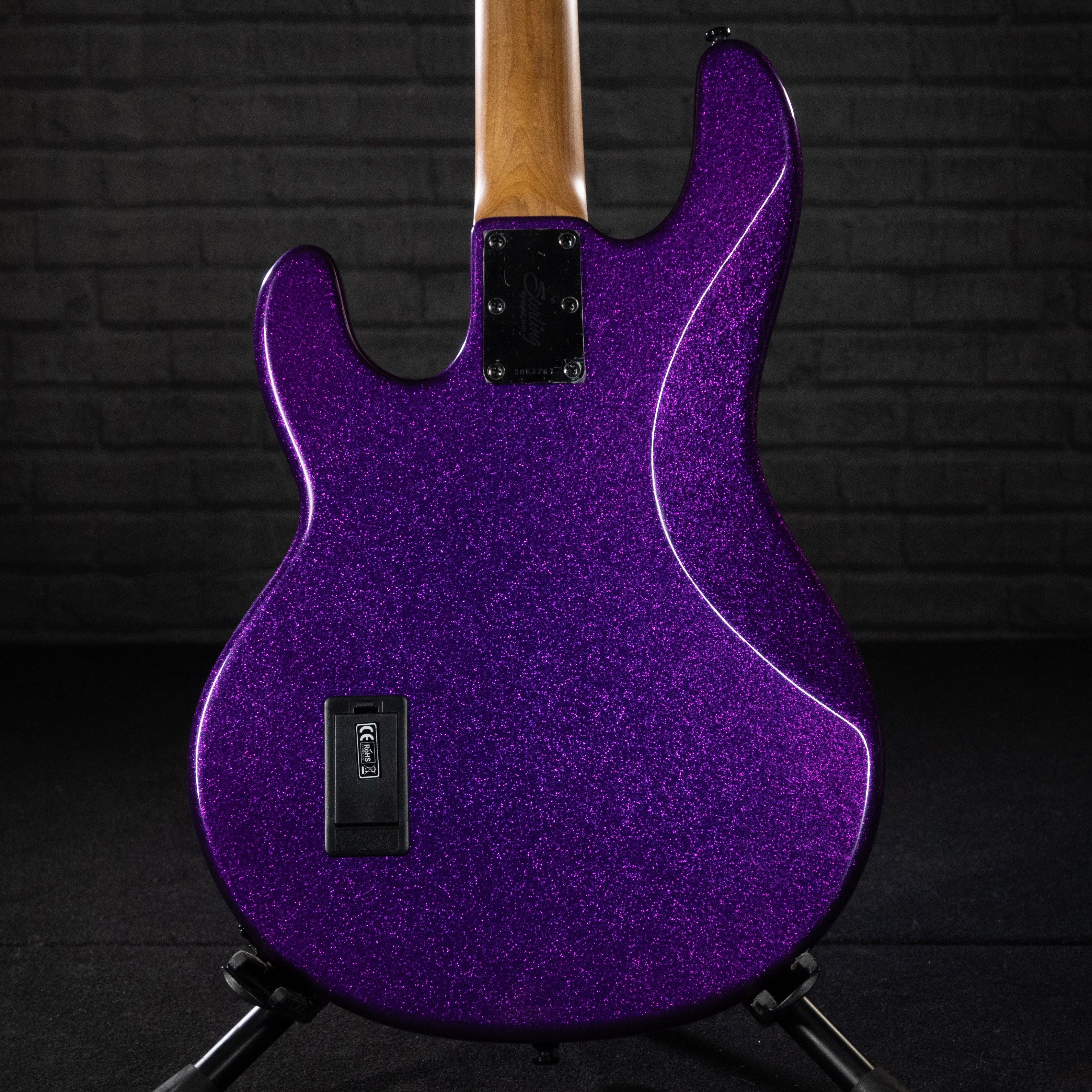 Sterling by Music Man StingRay Ray34 Electric Bass Guitar (Purple Sparkle) - Impulse Music Co.