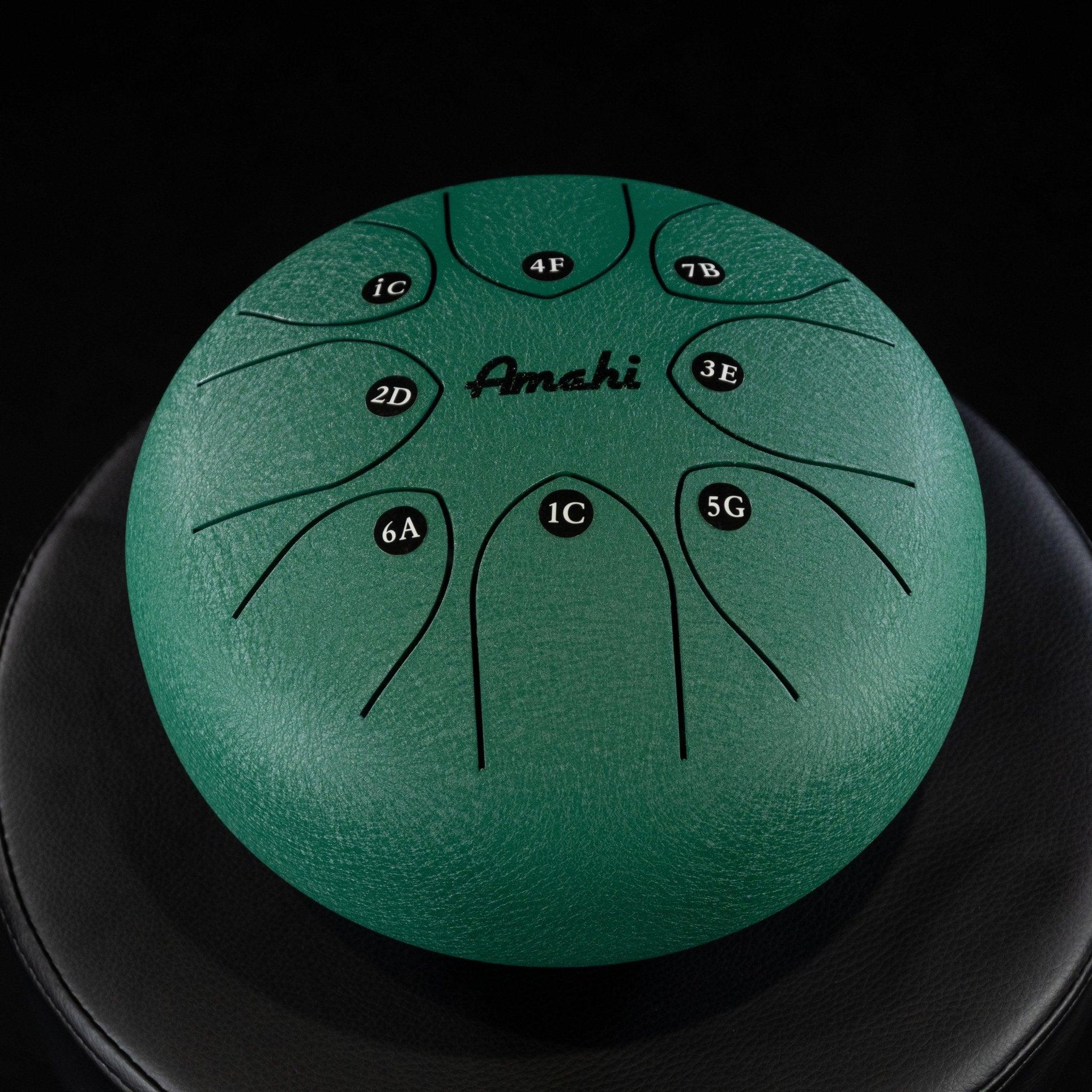 Amahi 8" Steel Tongue Drum (Green) - Impulse Music Co.