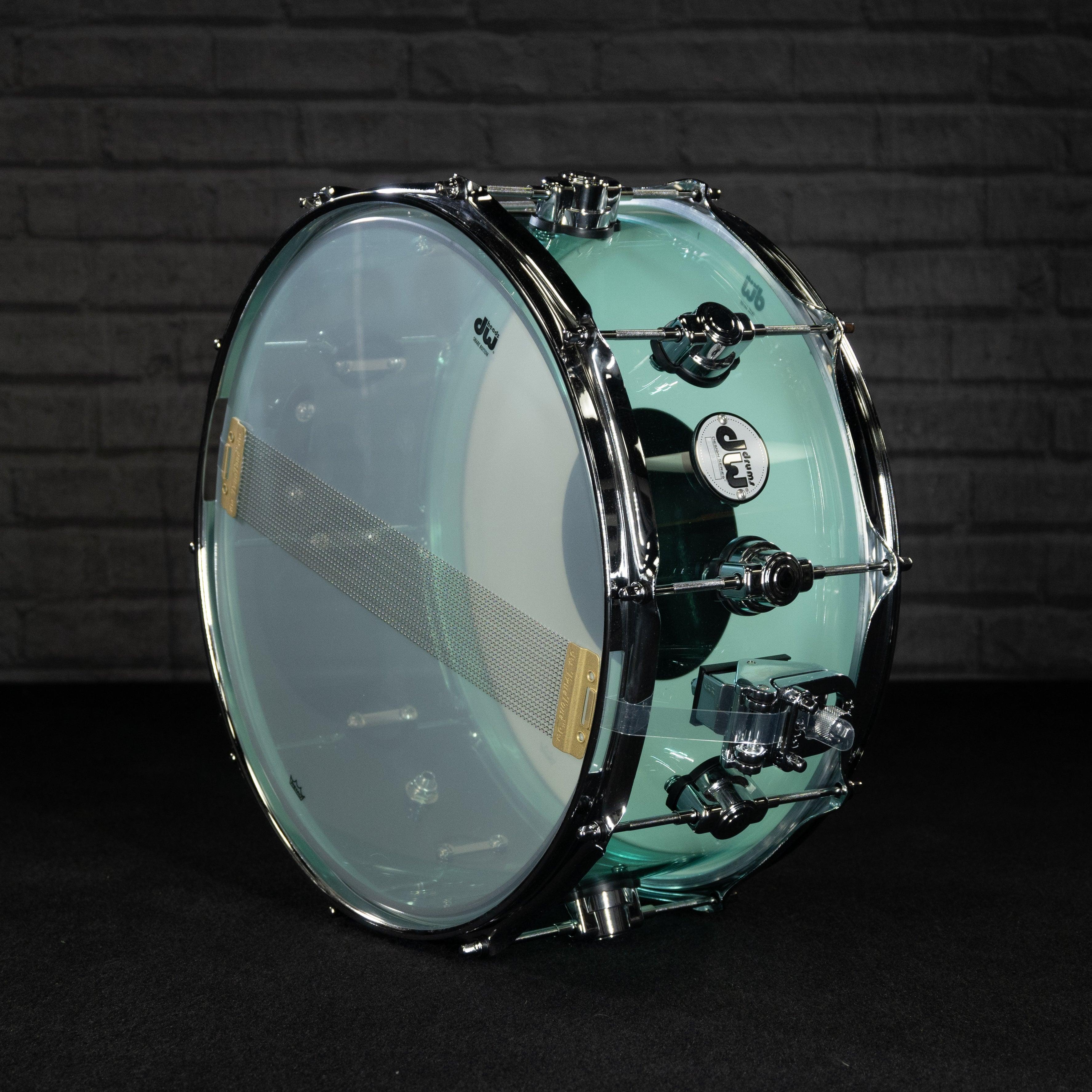 DW Design Series 6.5x14 Acrylic Snare Drum - Sea Glass USED - Impulse Music Co.