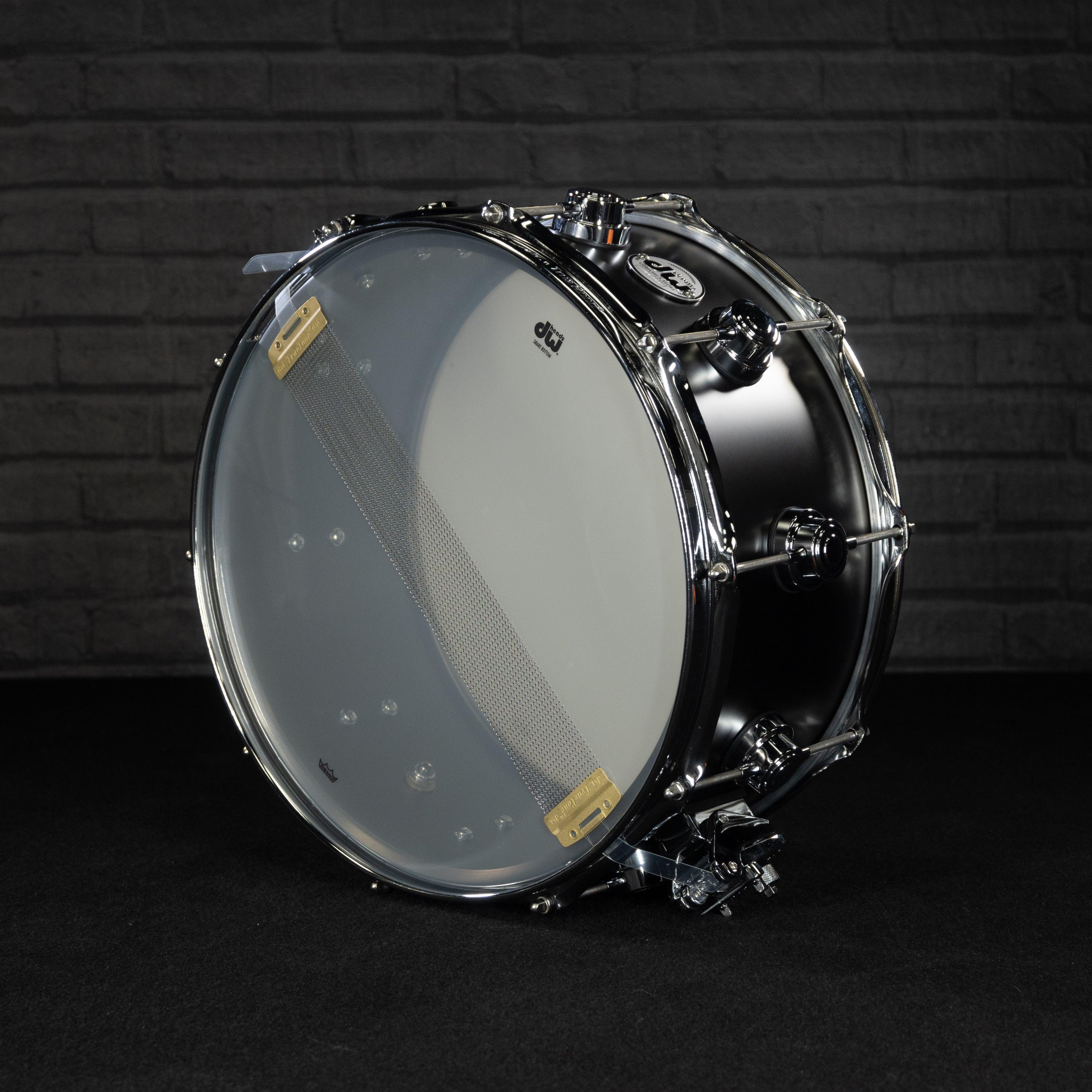 DW Drums Collector's Series Snare Satin Black over Brass 6.5x14 USED - Impulse Music Co.