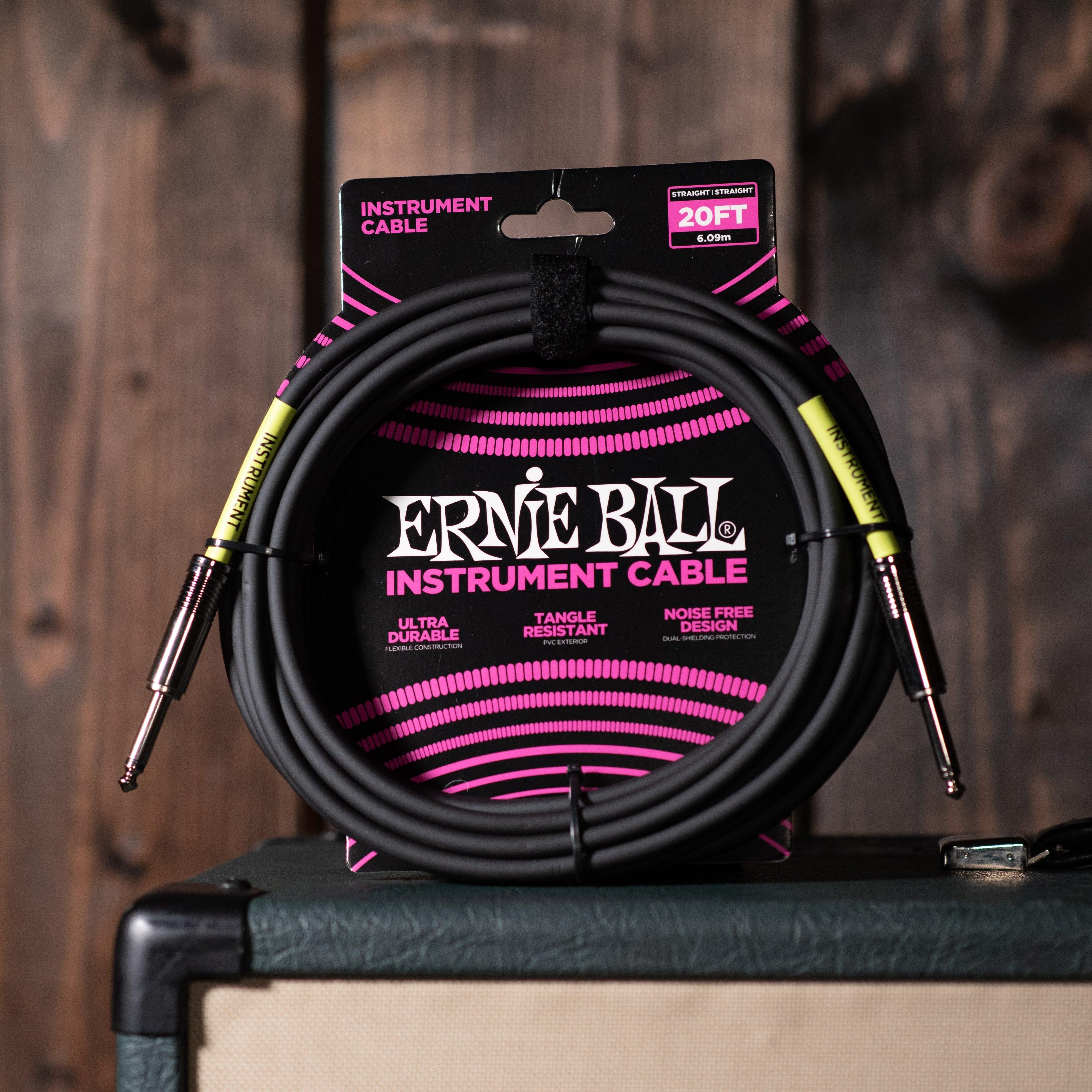 Ernie Ball Instrument Cable Black 20 ft. - Impulse Music Co.