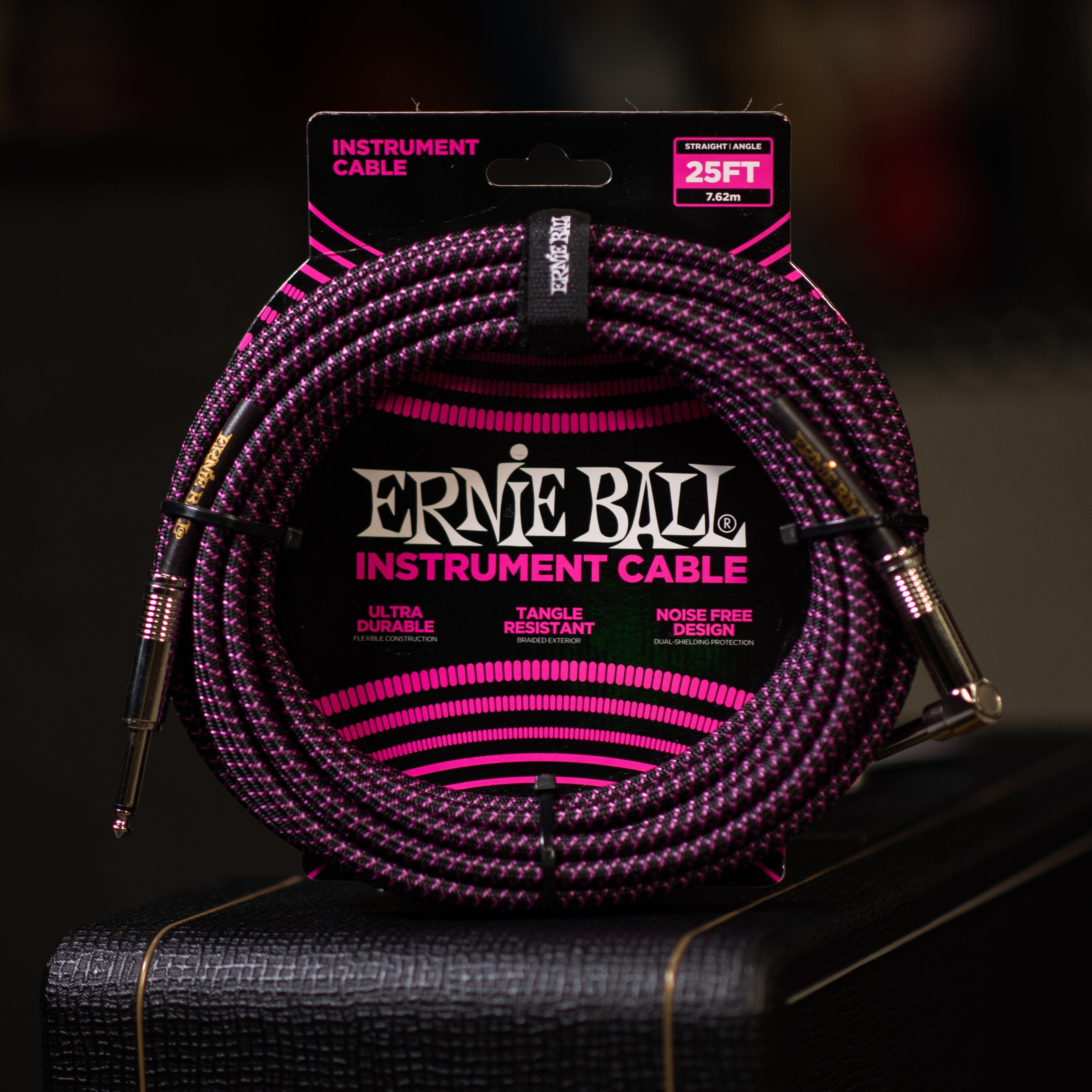 Ernie Ball Instrument Cable Purple/Black 25 ft. - Impulse Music Co.
