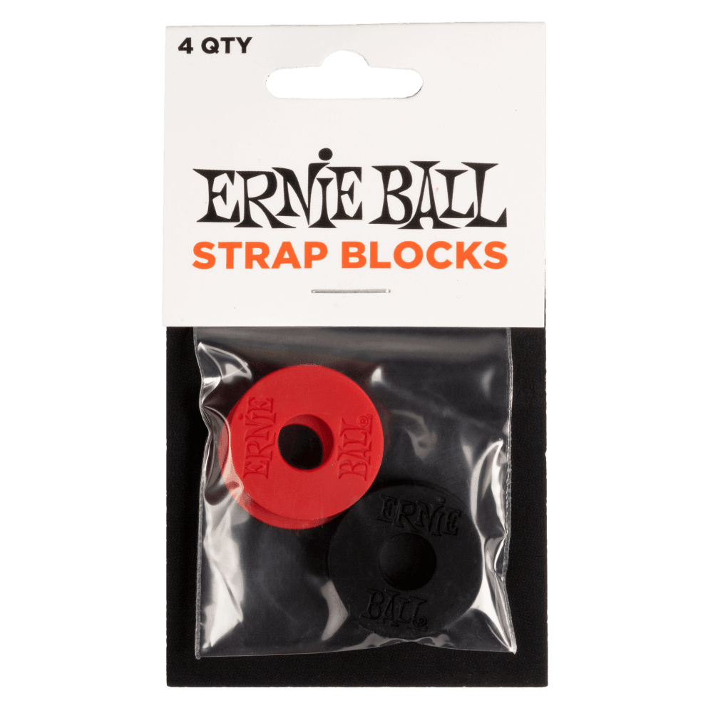 Ernie Ball Strap Blocks 4PK - Red & Black - Impulse Music Co.