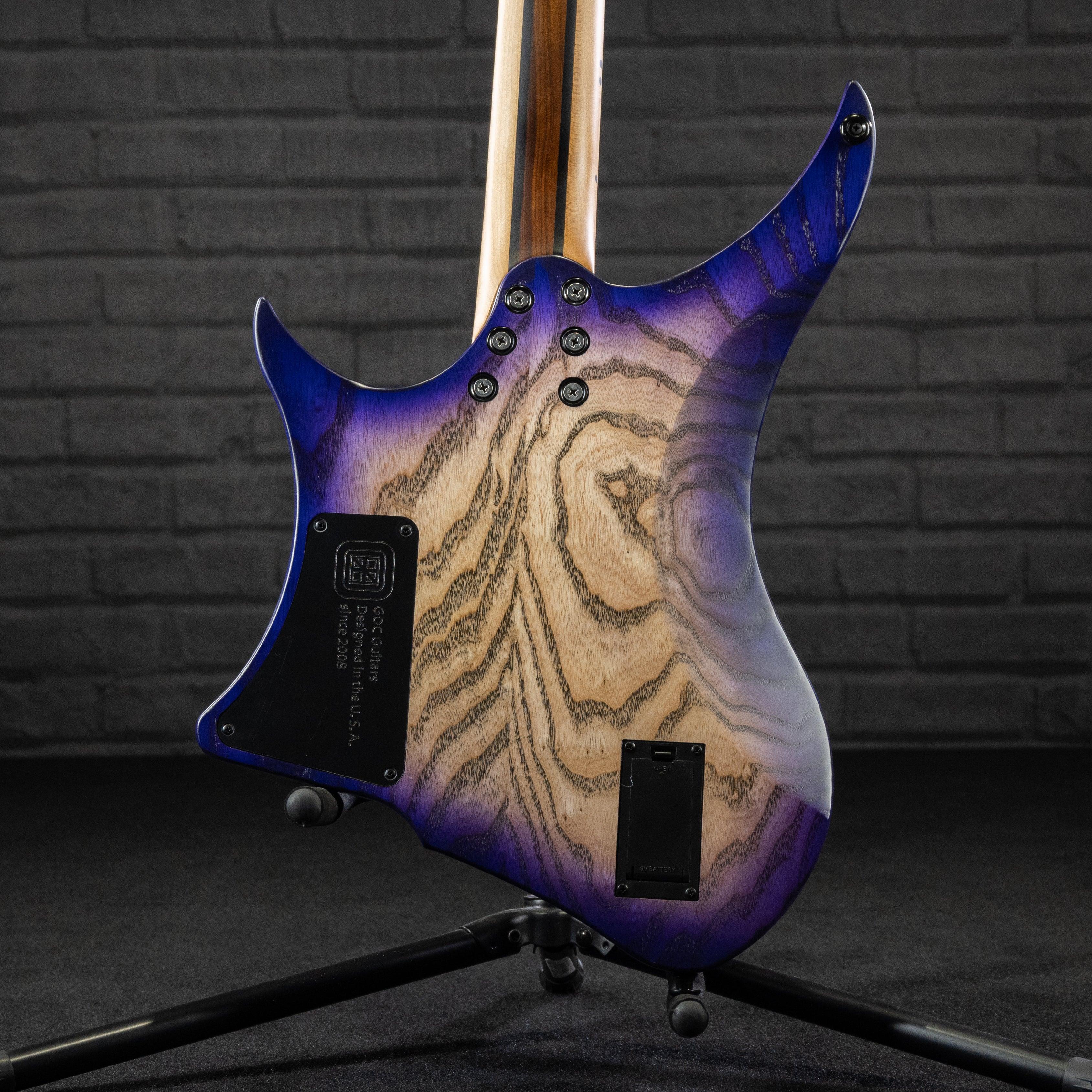 GOC E Series Materia 6 Headless 6-String(Purple Burl Burst) - Impulse Music Co.