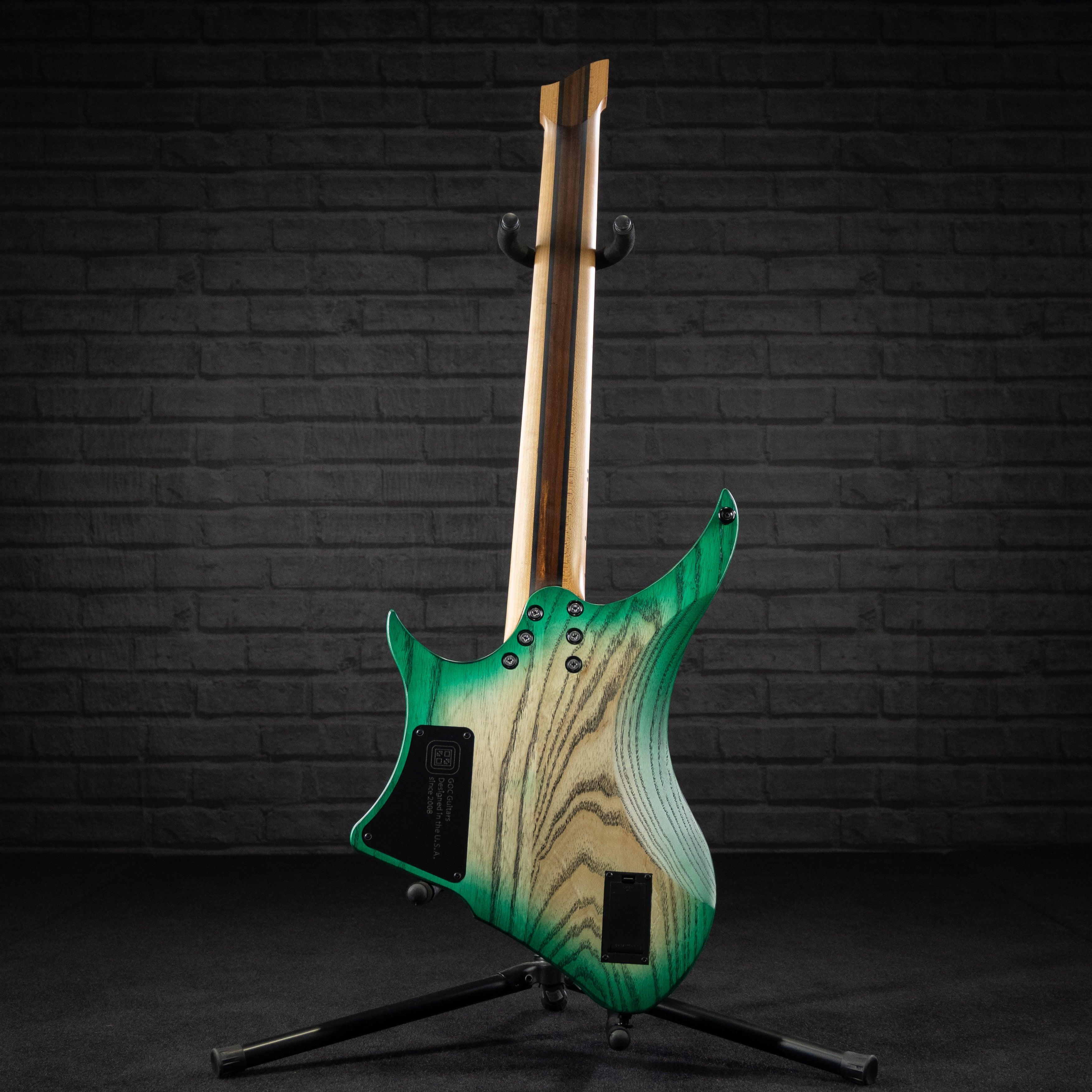 GOC E Series Materia 7 Headless 7-String(Emerald Burl Burst) - Impulse Music Co.