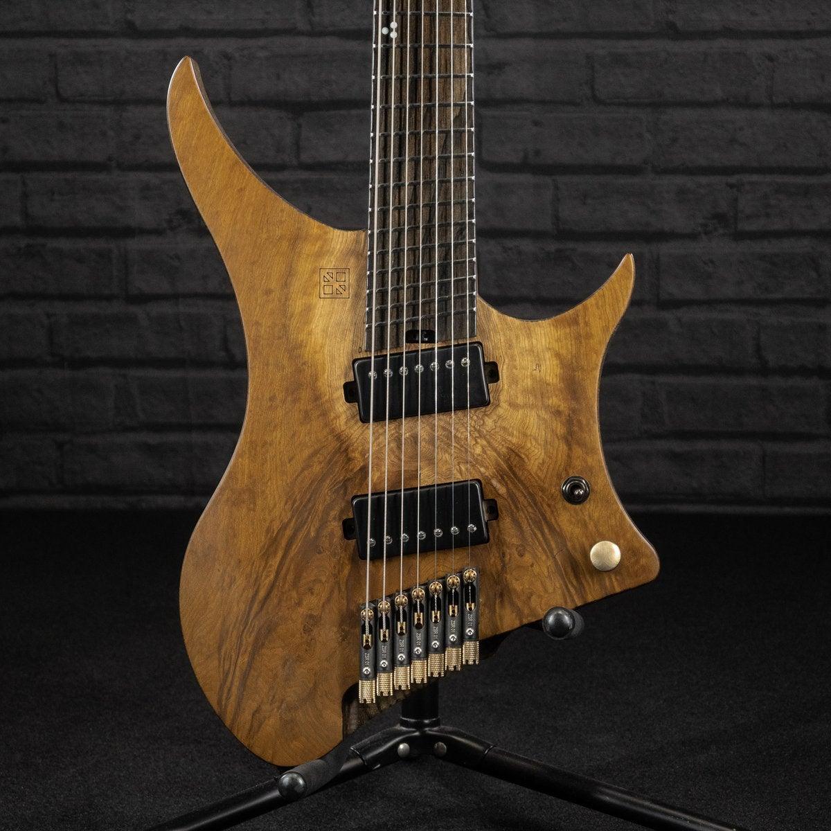 GOC Materia Headless Guitar 7 String E Series (Golden Camphor Burl) #00422 - Impulse Music Co.