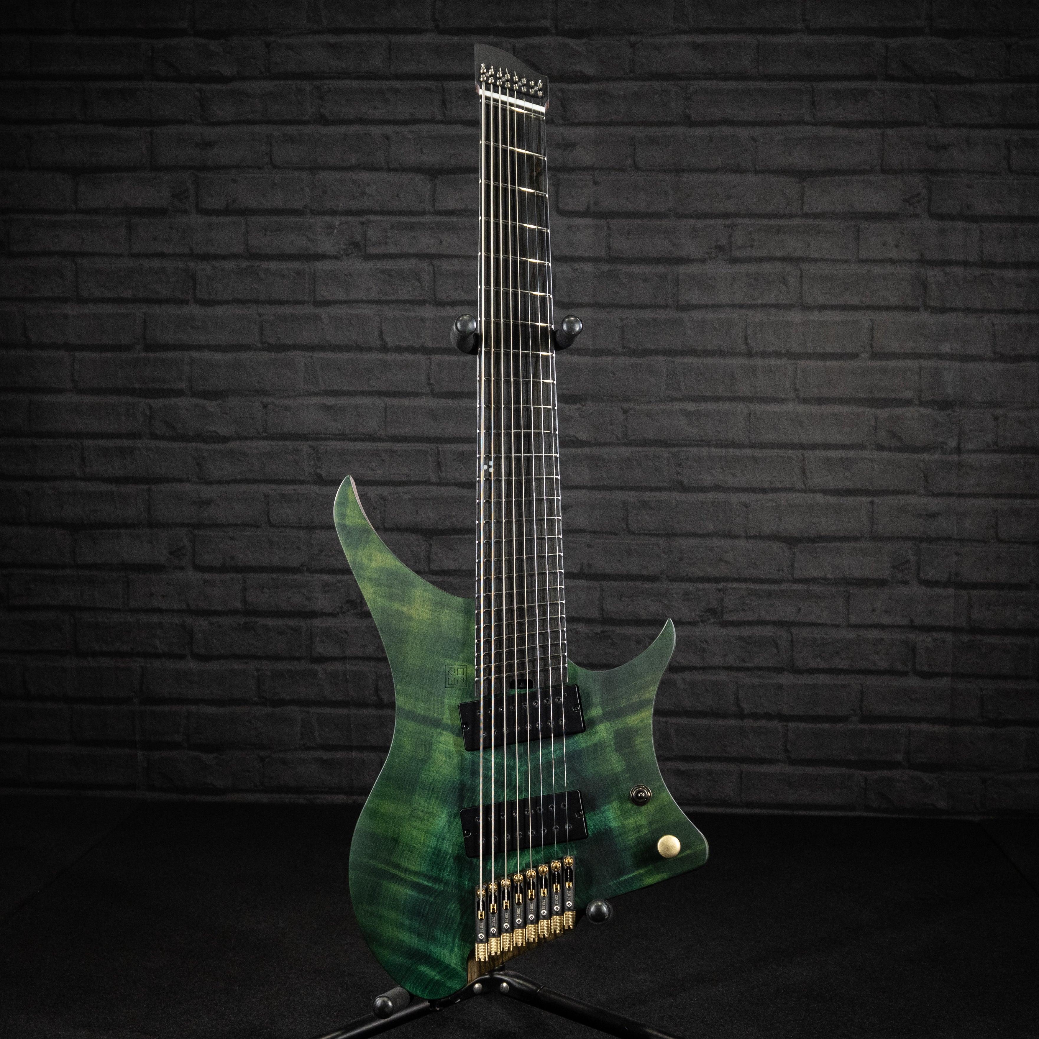 GOC Materia Headless Guitar 8 String E Series (Emerald Flame) #00425 - Impulse Music Co.