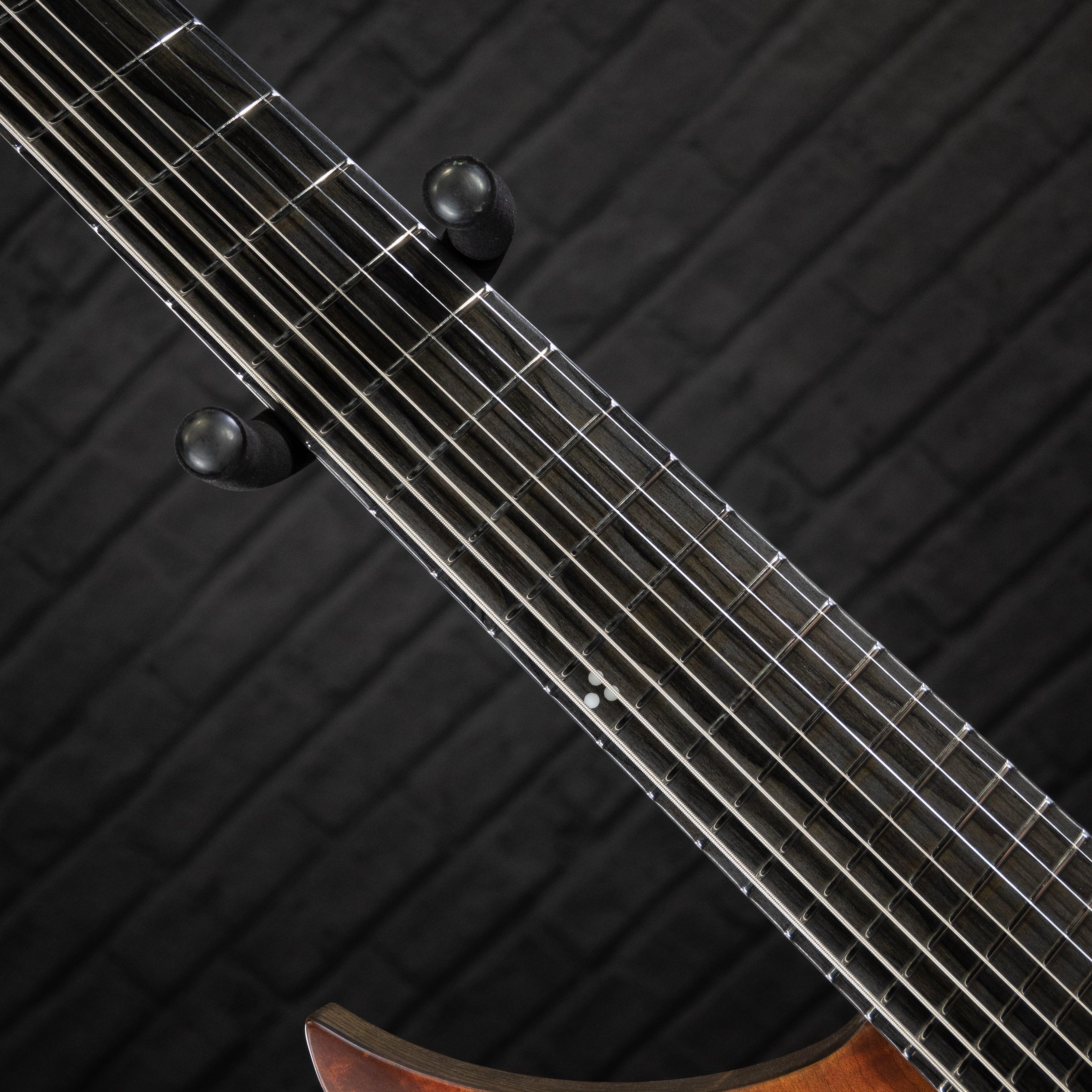 GOC Materia Headless Guitar 8 String E Series (Worn Red Flame) #00424 - Impulse Music Co.