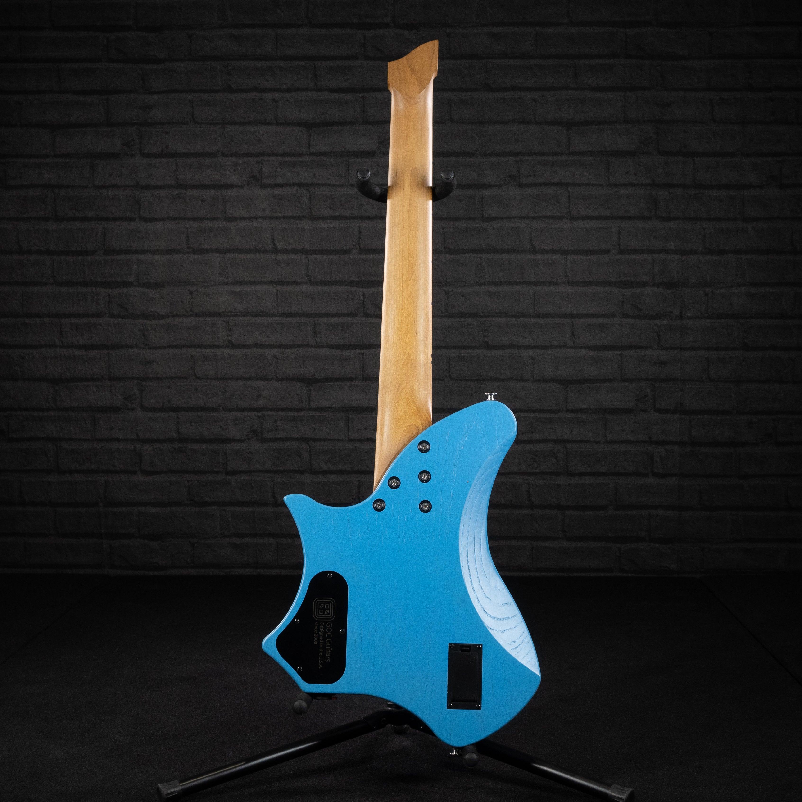 GOC Satya 7 Headless 7-String Electric Guitar (Worn Blue) - Impulse Music Co.