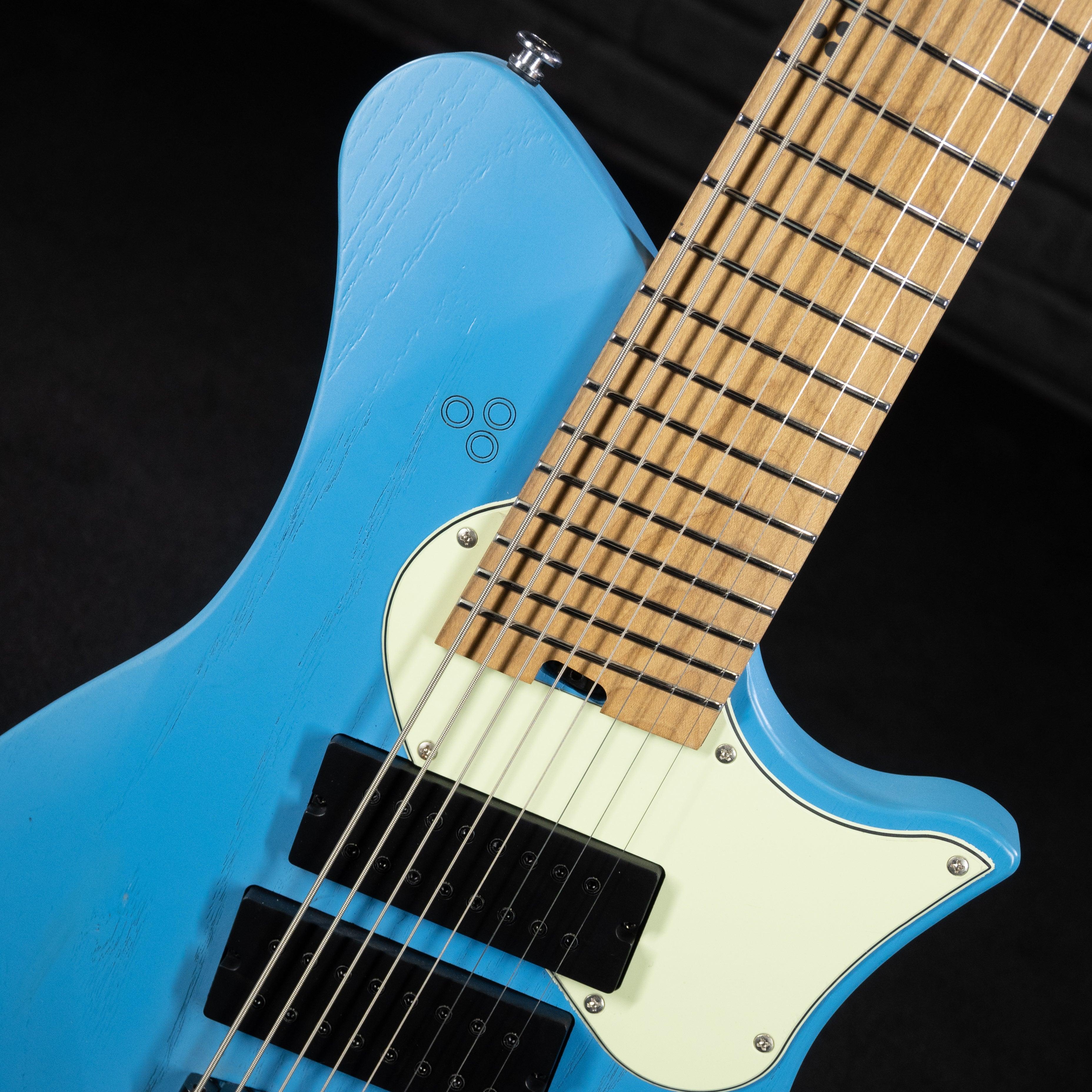 GOC Satya 8 8-String Headless Guitar (Worn Blue) - Impulse Music Co.